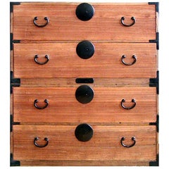 Japanese Kiri 2-Piece Tansu Clothing Storage Chest