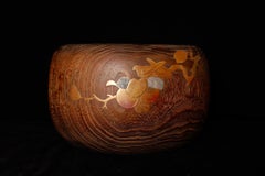 Japanese Kiri Wood Hibachi with Maki-e Decoration, Taisho Period, Early 20th Cen