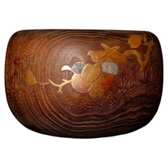 Japanese Kiri Wood Hibachi with Maki-e Decoration, Taisho Period, Early 20th Cen