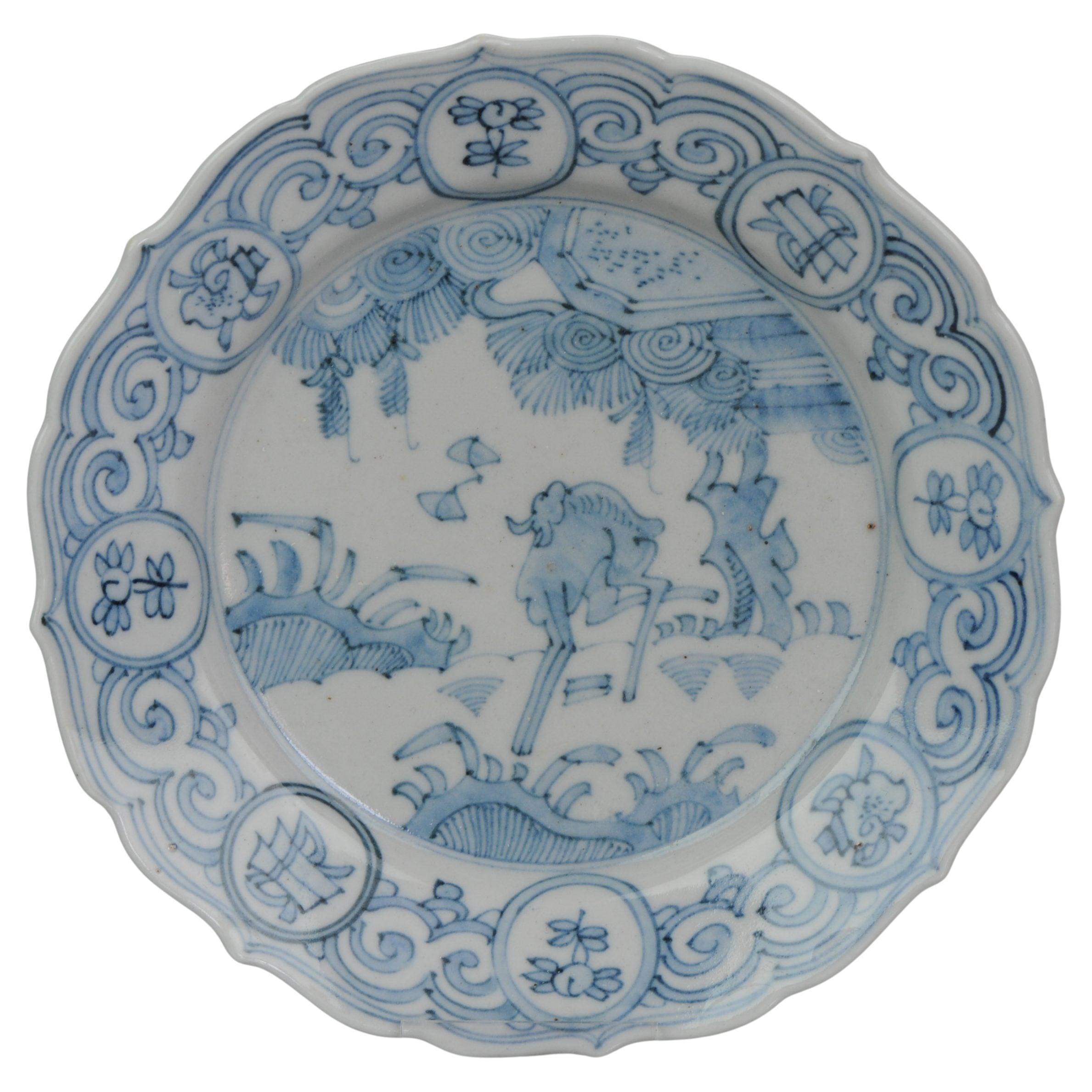Plato Japonés Ko-Imari Porcelain Periodo Edo Antiguo Japón, Ca Siglo XVII
