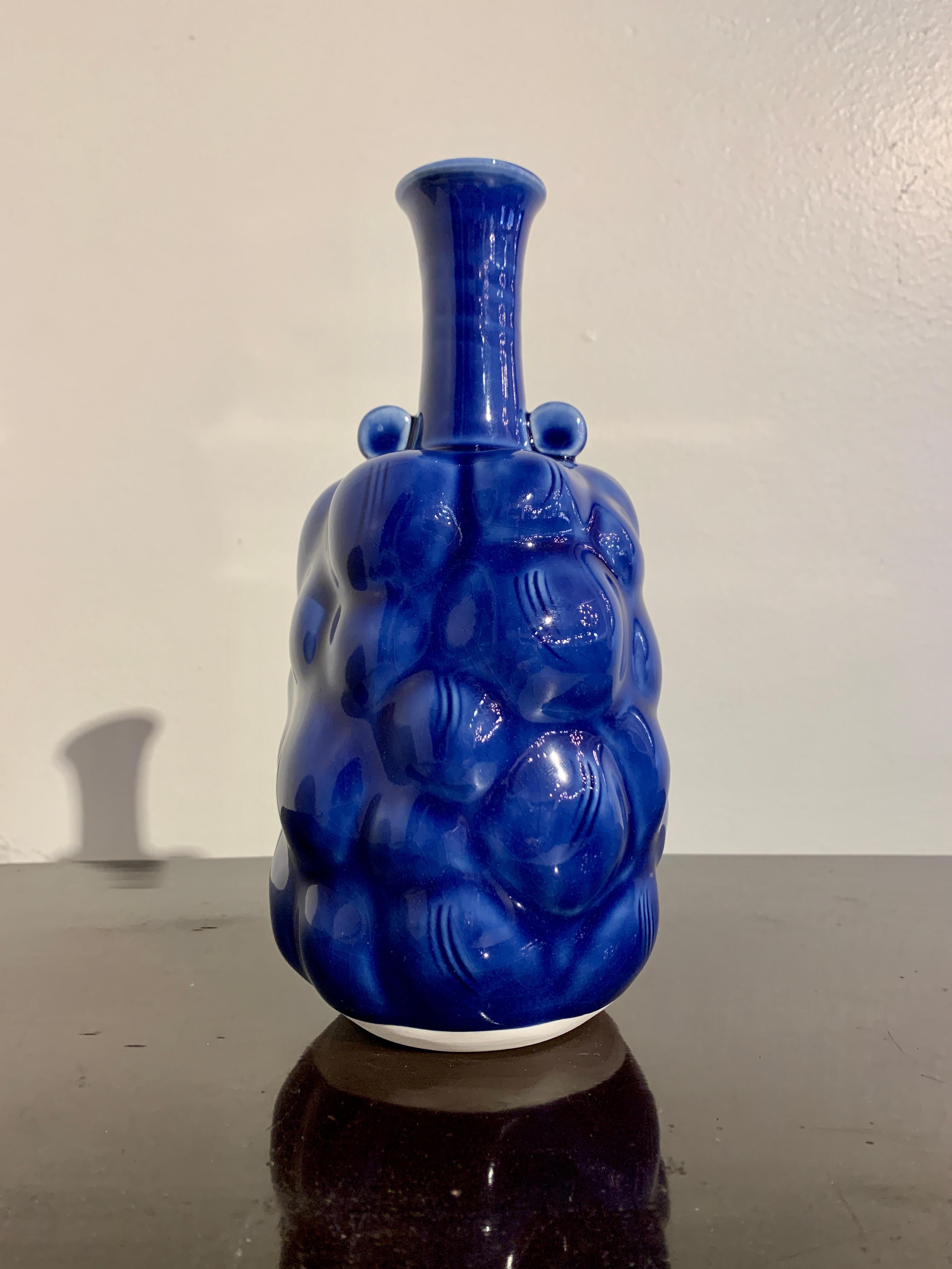 japanese cobalt blue vase