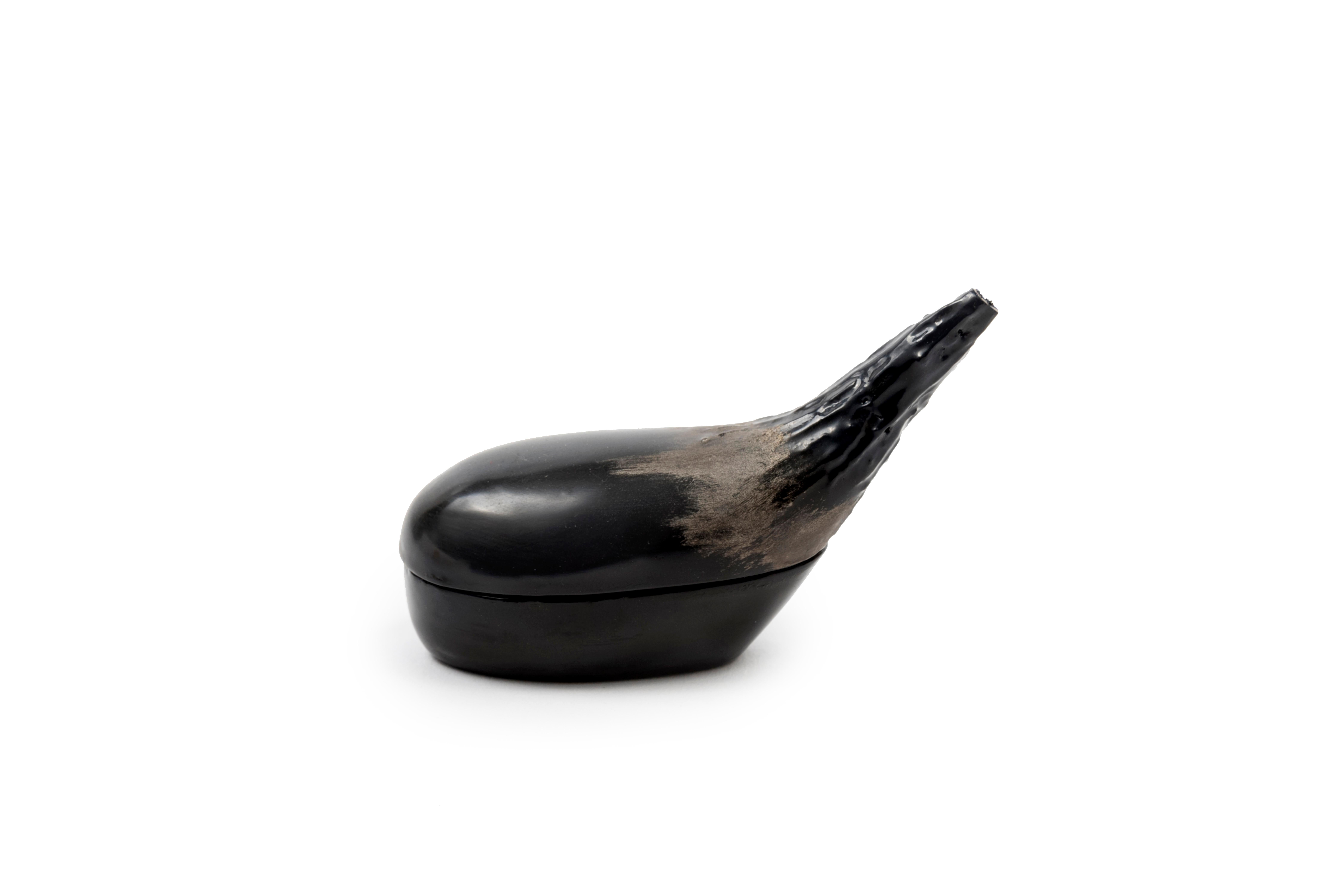 Japanisches Kogo- oder Insektenkasten in Form einer realistischen Aubergine (Lackiert) im Angebot