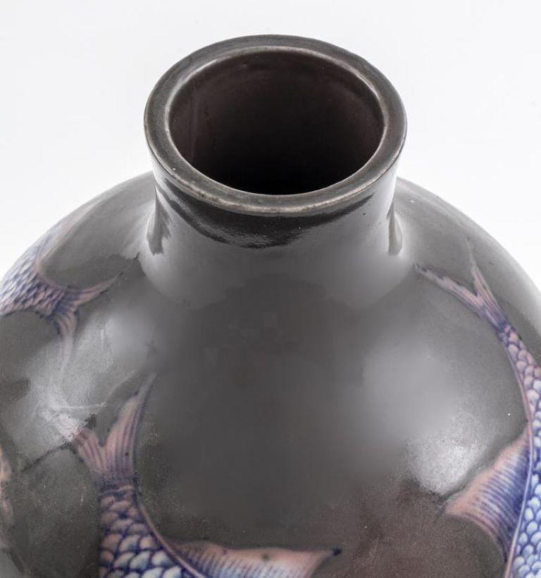 Other Japanese Koi Fish Ceramic Vase For Sale