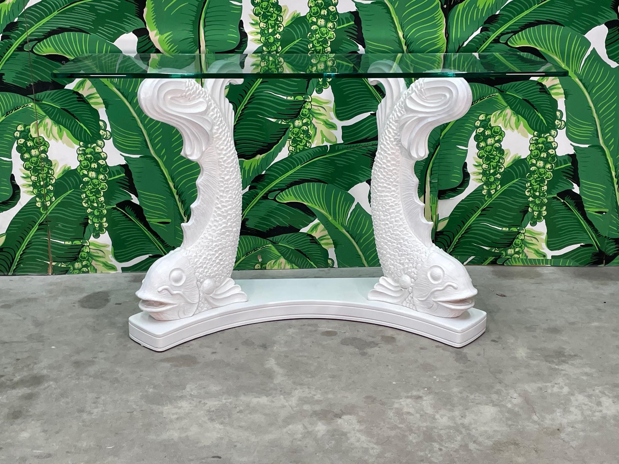 Japanese Koi Fish Sculptural Console Table In Good Condition In Jacksonville, FL