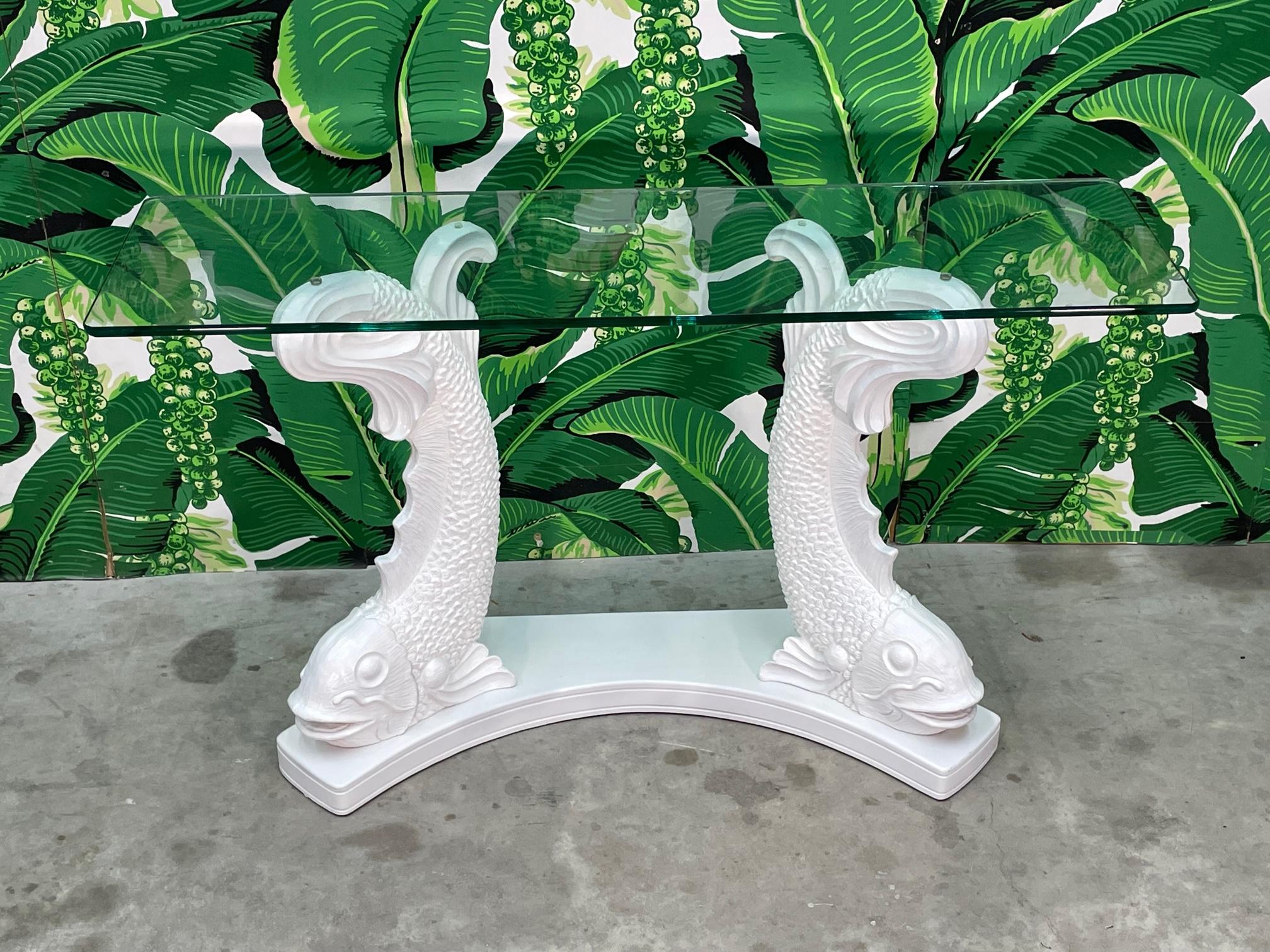 20th Century Japanese Koi Fish Sculptural Console Table