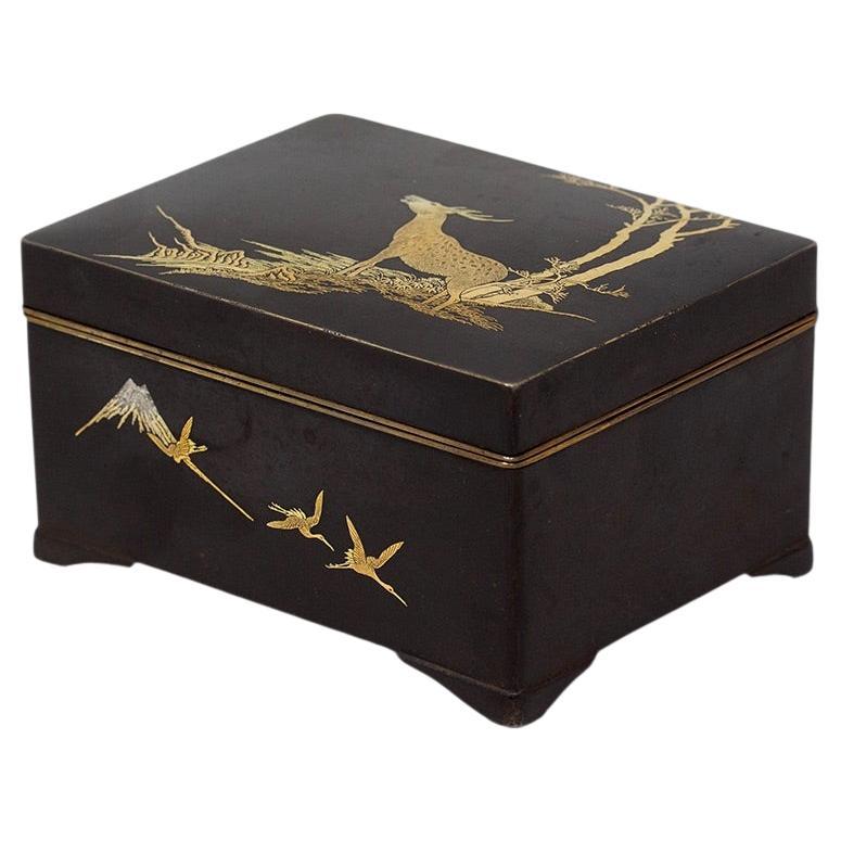 Japanese Komai Style Damascene Box Ashizuki For Sale