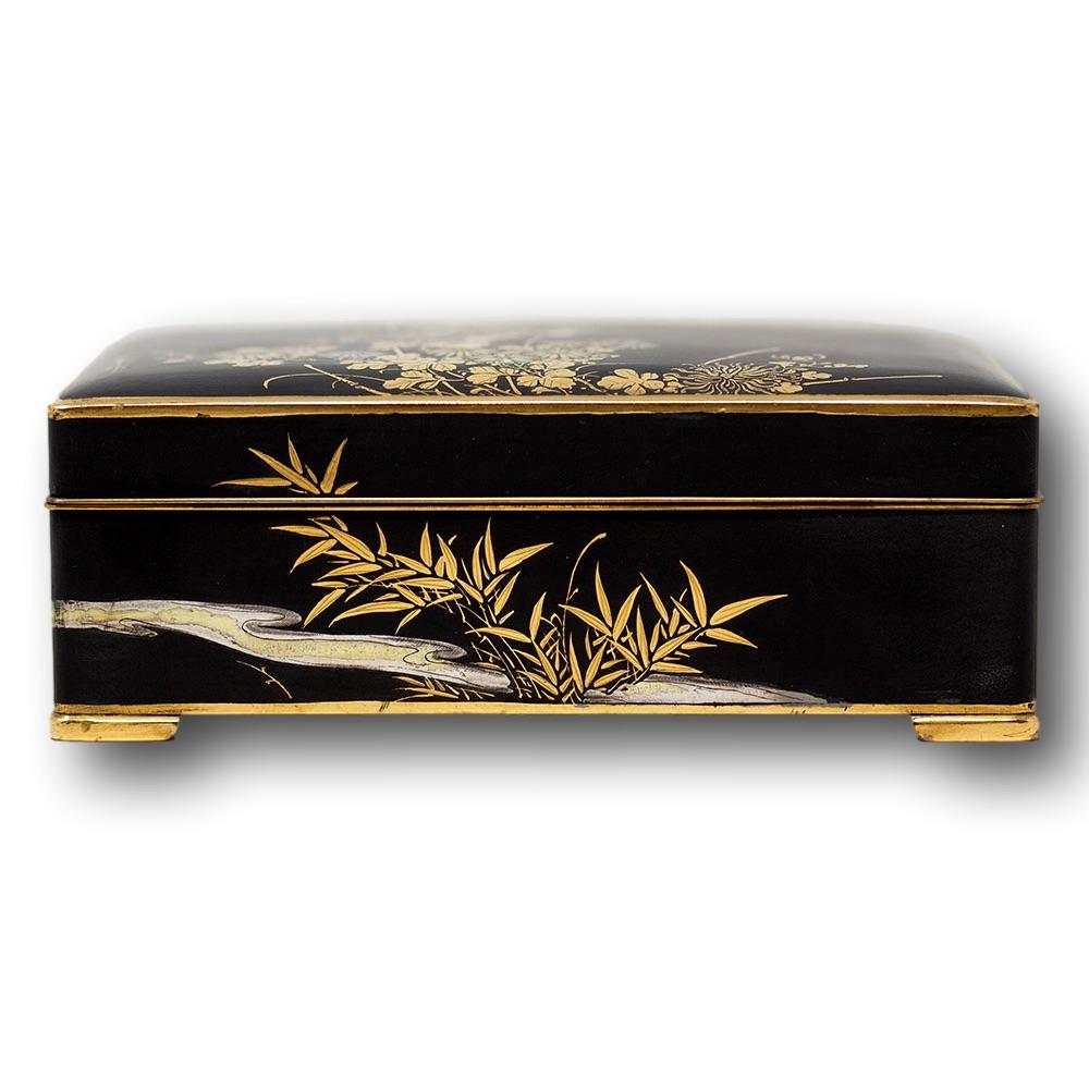 Meiji Japanese Komai Style Damascene Box Fujii Yoshitoyo