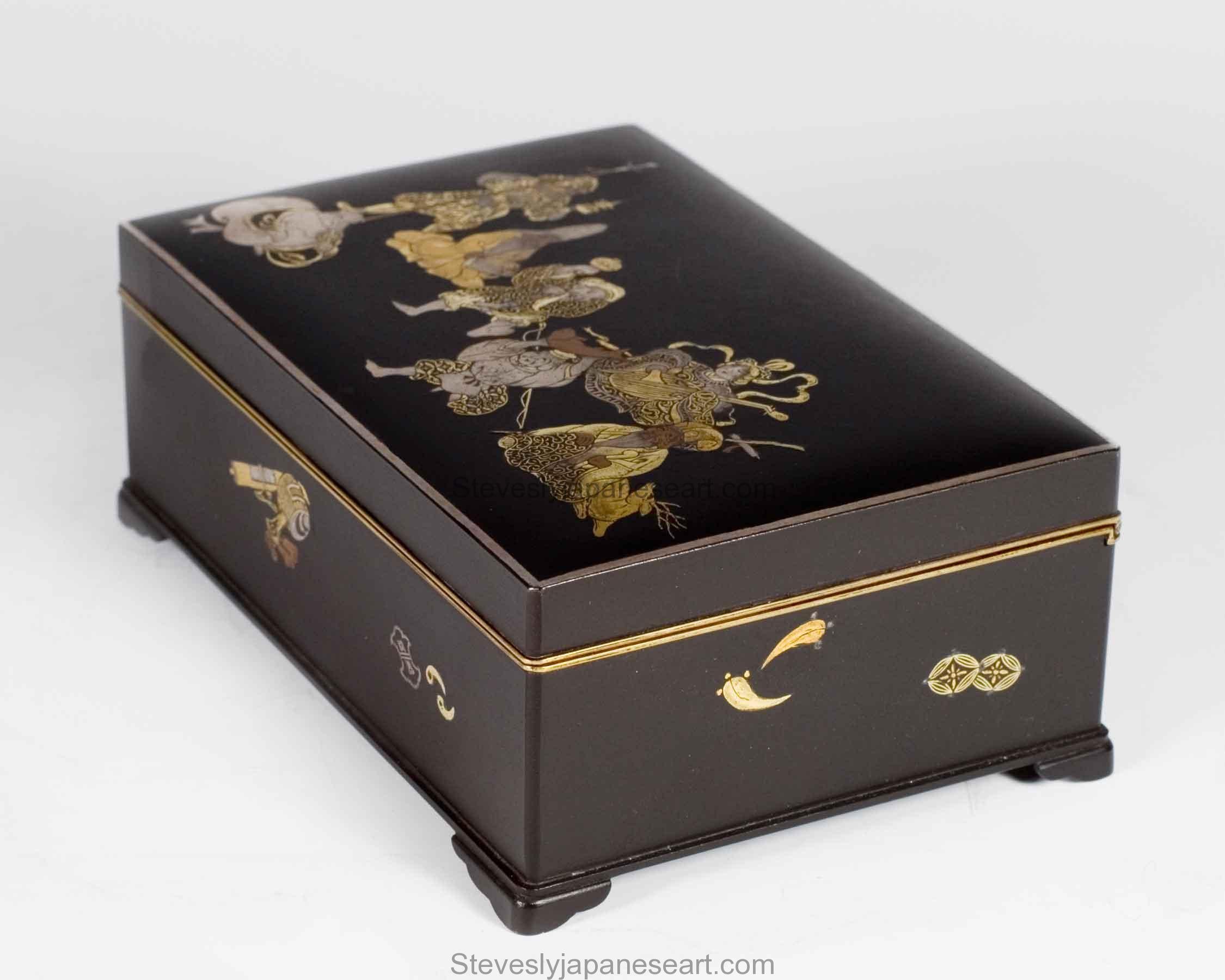 Meiji Japanese Komai Style Damascened Iron Box – Lucky Gods