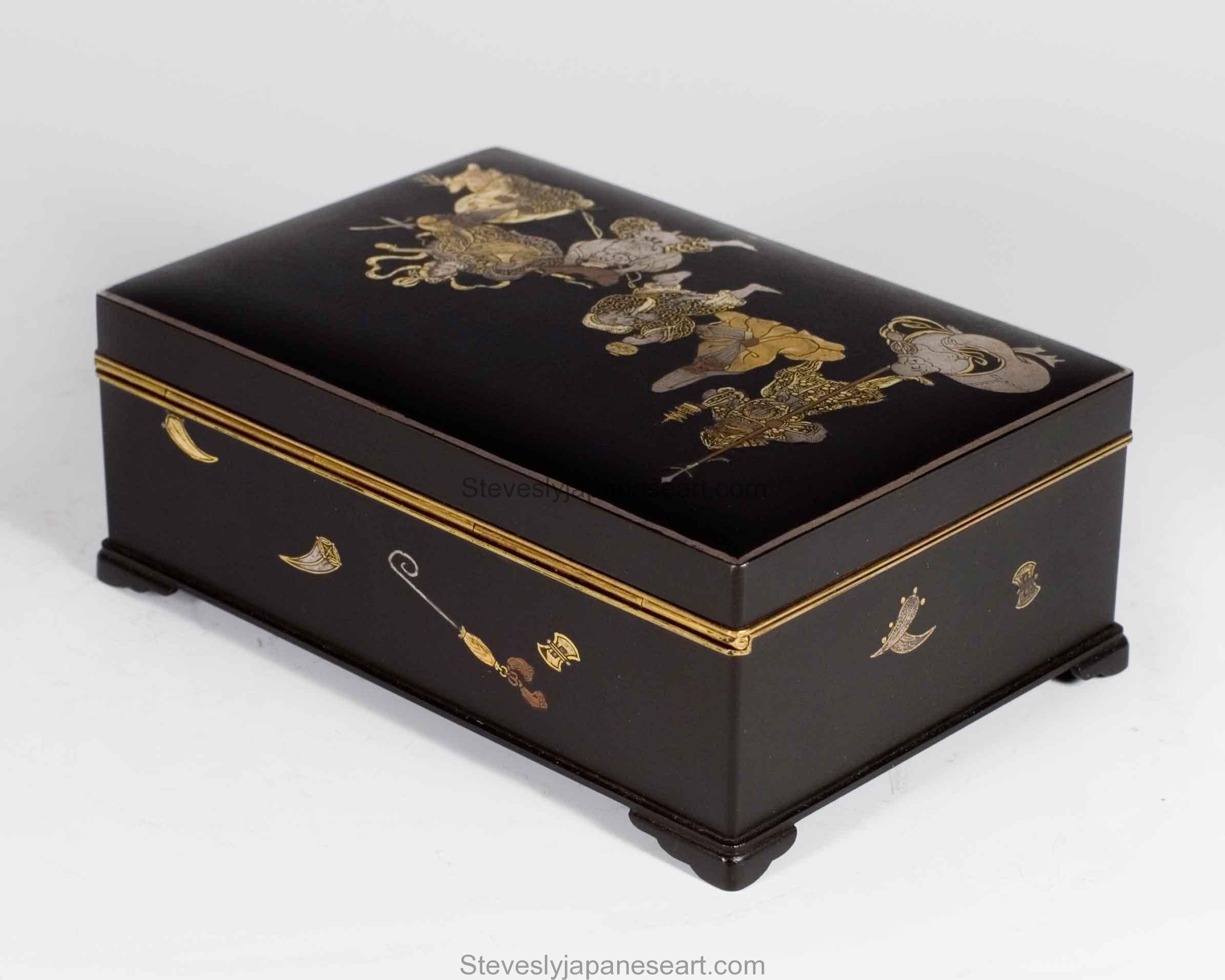 19th Century Japanese Komai Style Damascened Iron Box – Lucky Gods