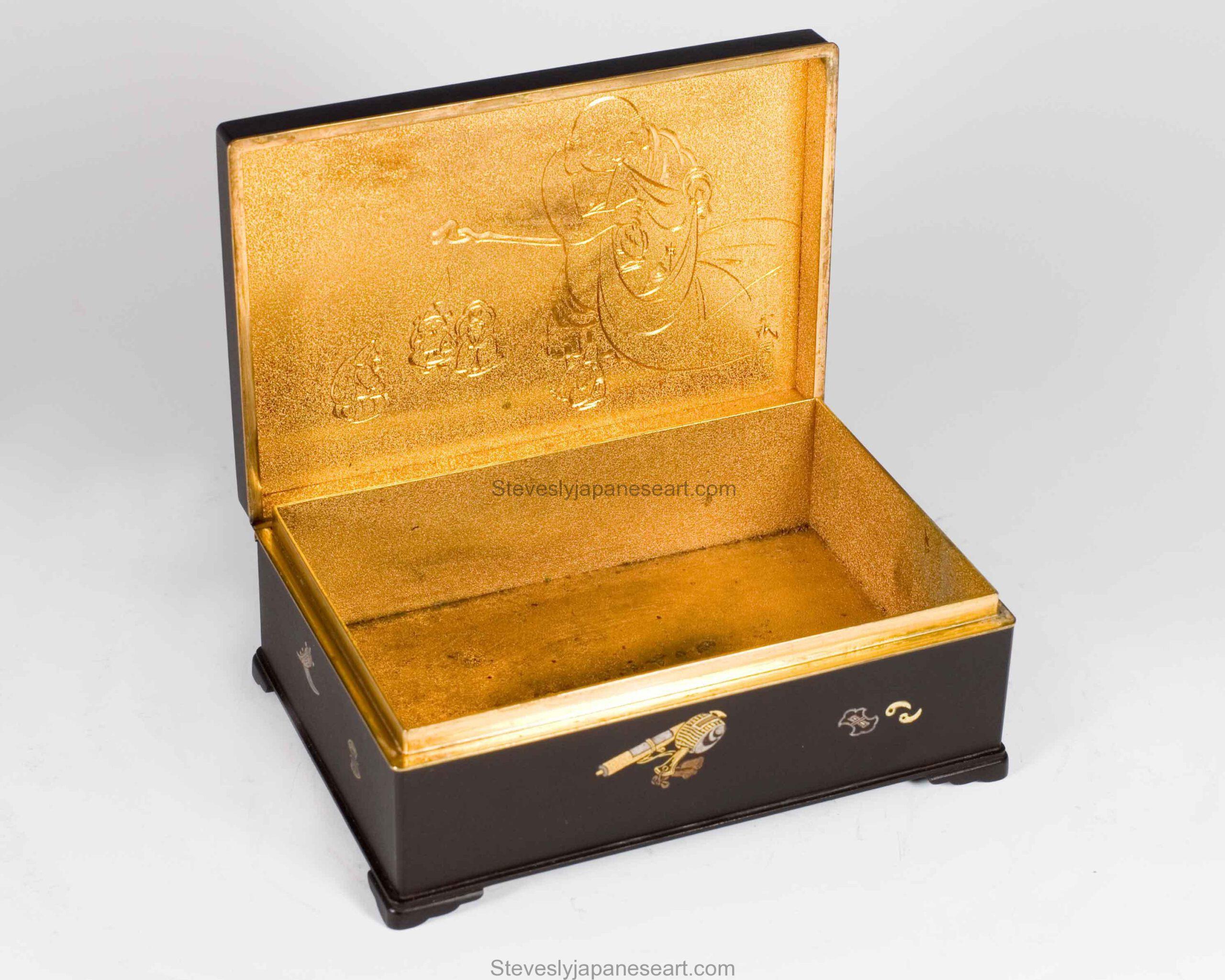 Metal Japanese Komai Style Damascened Iron Box – Lucky Gods