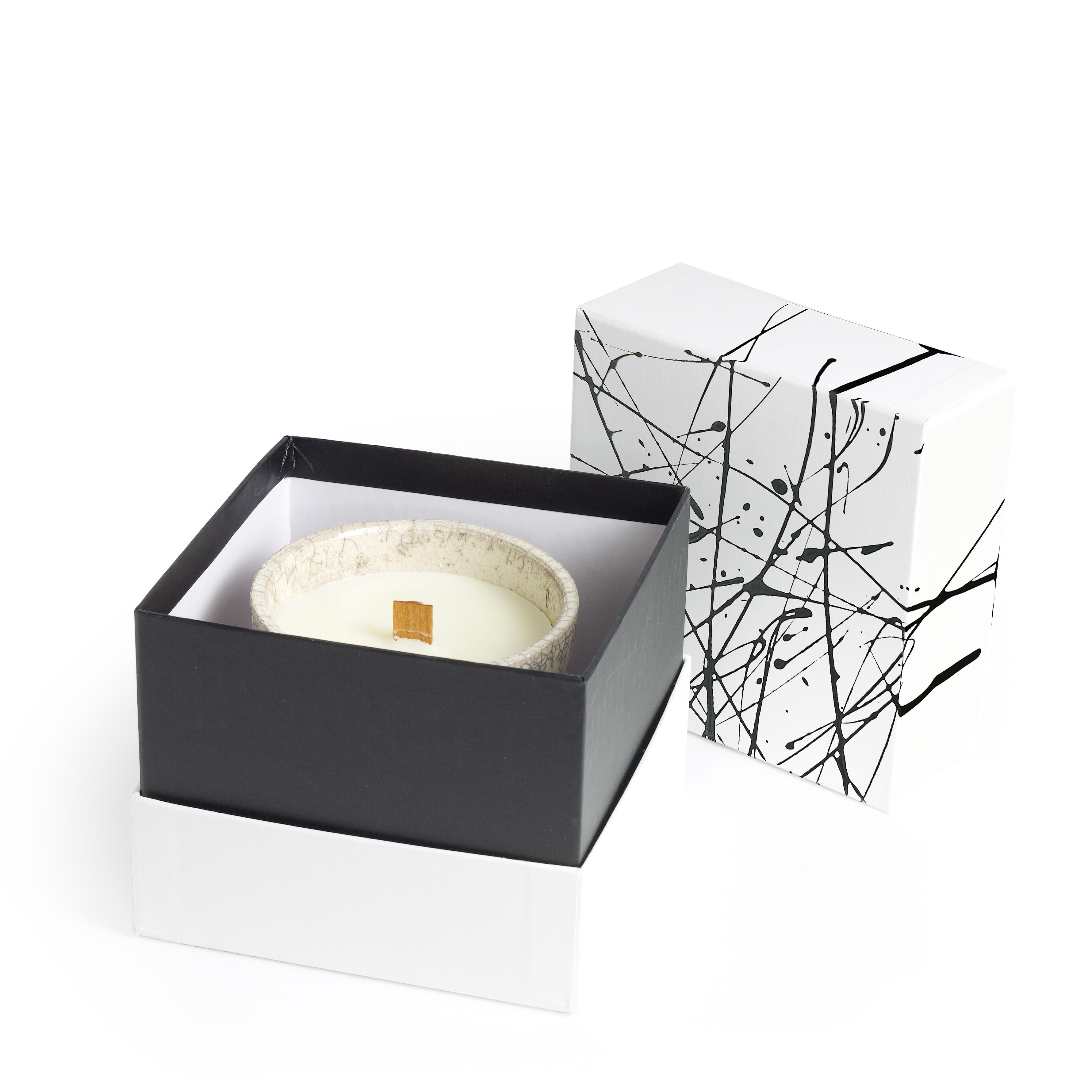 Raku-Kerzenbecher aus Silberband mit Scented-Kerzenmuster von Komorebi im Angebot 3
