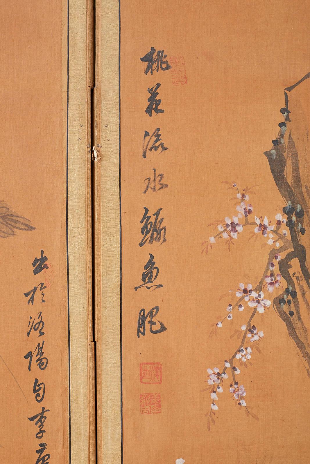 Japanese Korean Meiji Period Five-Panel Screen 6