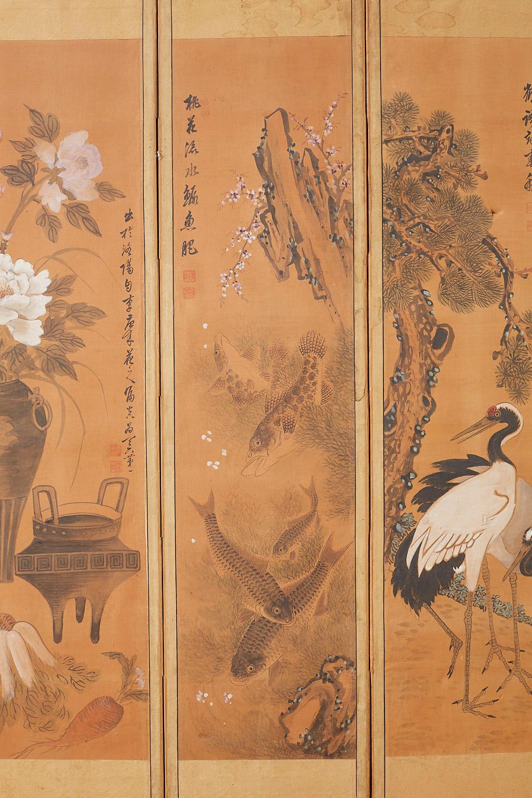 Japanese Korean Meiji Period Five-Panel Screen In Distressed Condition In Rio Vista, CA