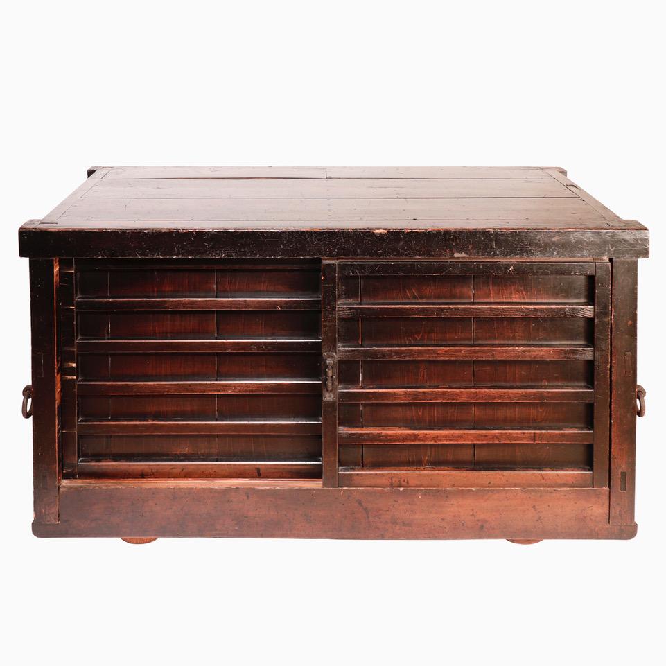 19th Century Japanese Kuruma Tansu Large Wheeled Storage Chest For Sale