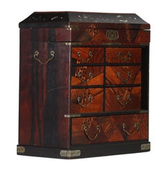 Japanese Kusuri Dansu – Apothecary Box With Yosegi Marquetry & Raden Inlays
