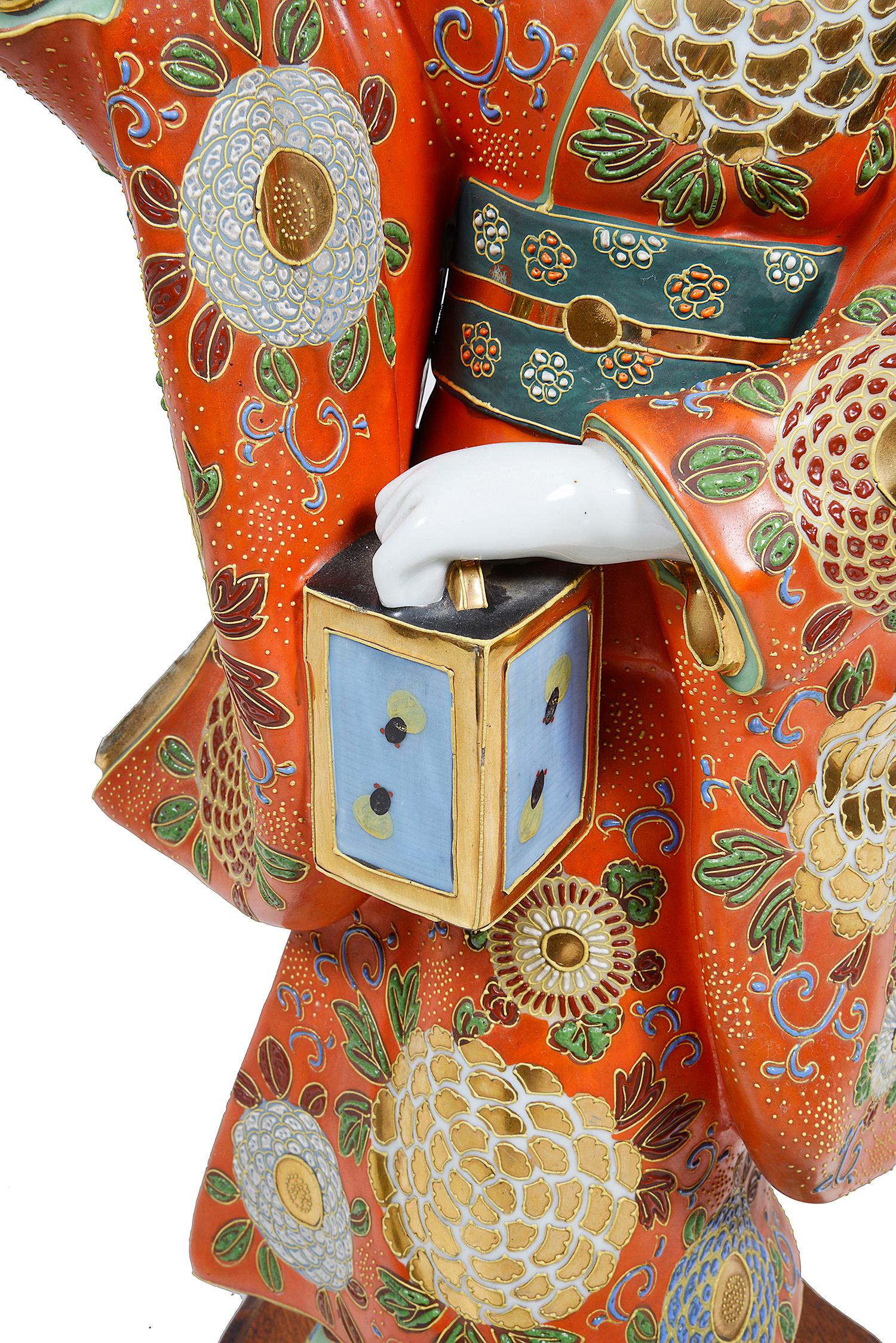 Porcelain Japanese Kutani Geisha Girl, circa 1920