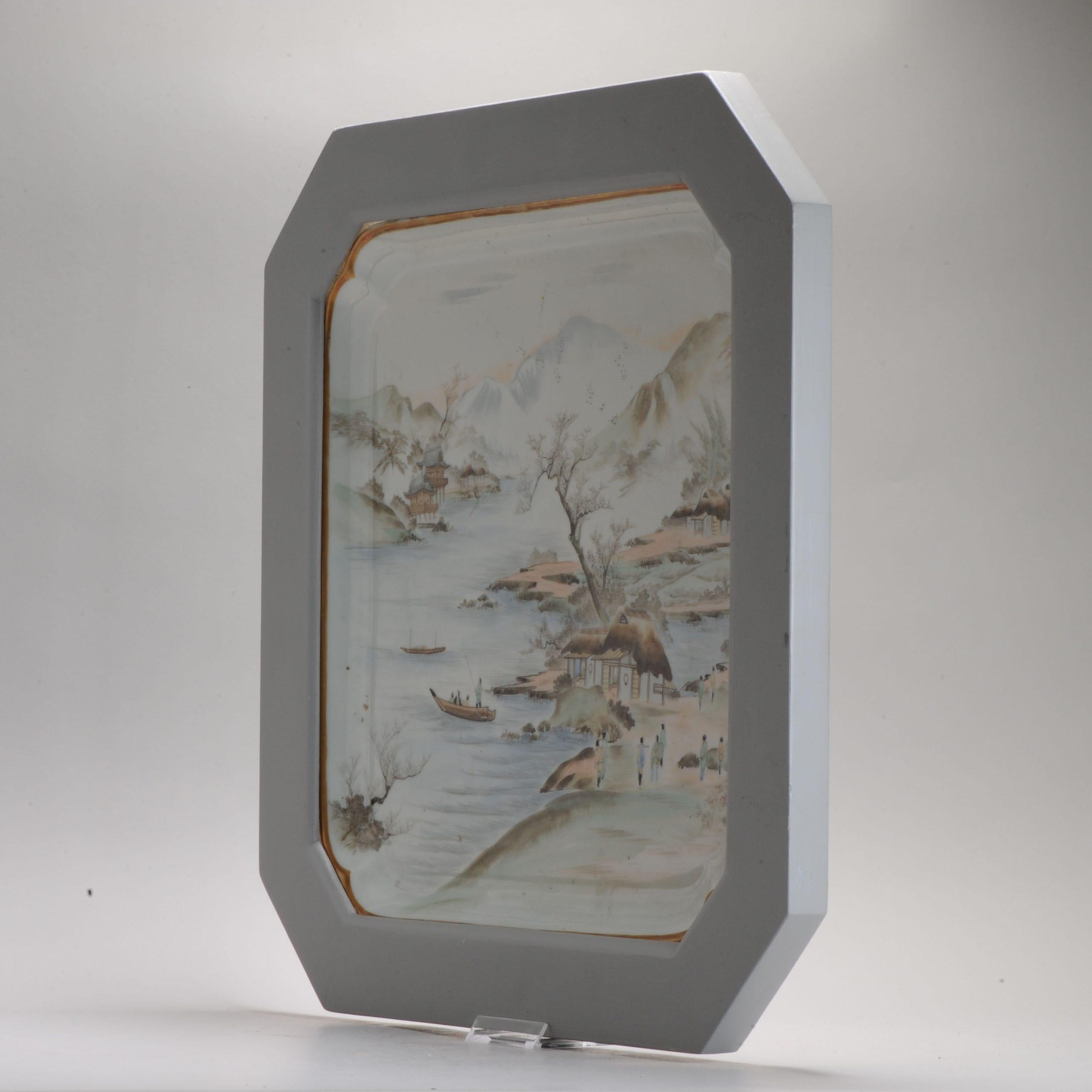 20th Century Japanese Kutani Landscape Dish Platter Autumn Scene Marked, 19th/Early 20th C. For Sale