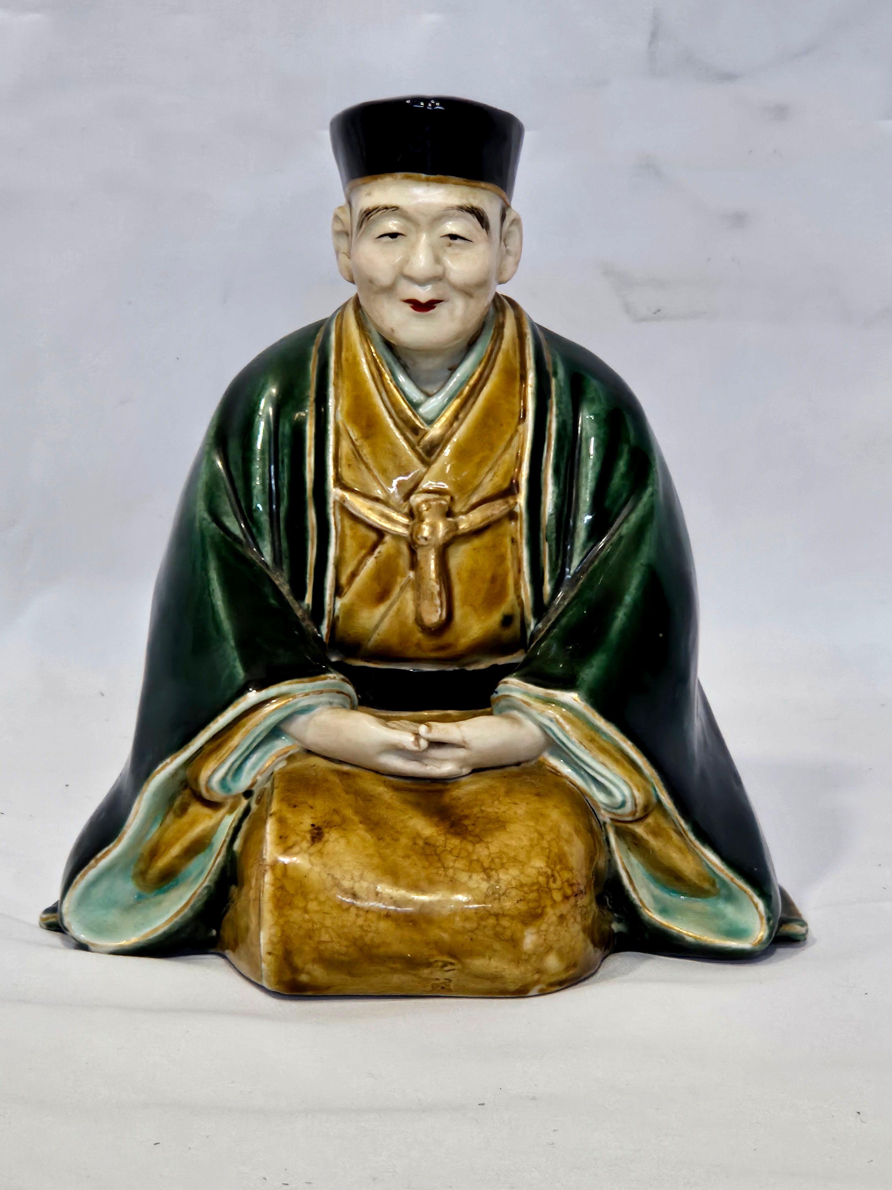 Figura y cuadro de porcelana japonesa kutani, Siglo XIX en venta 5