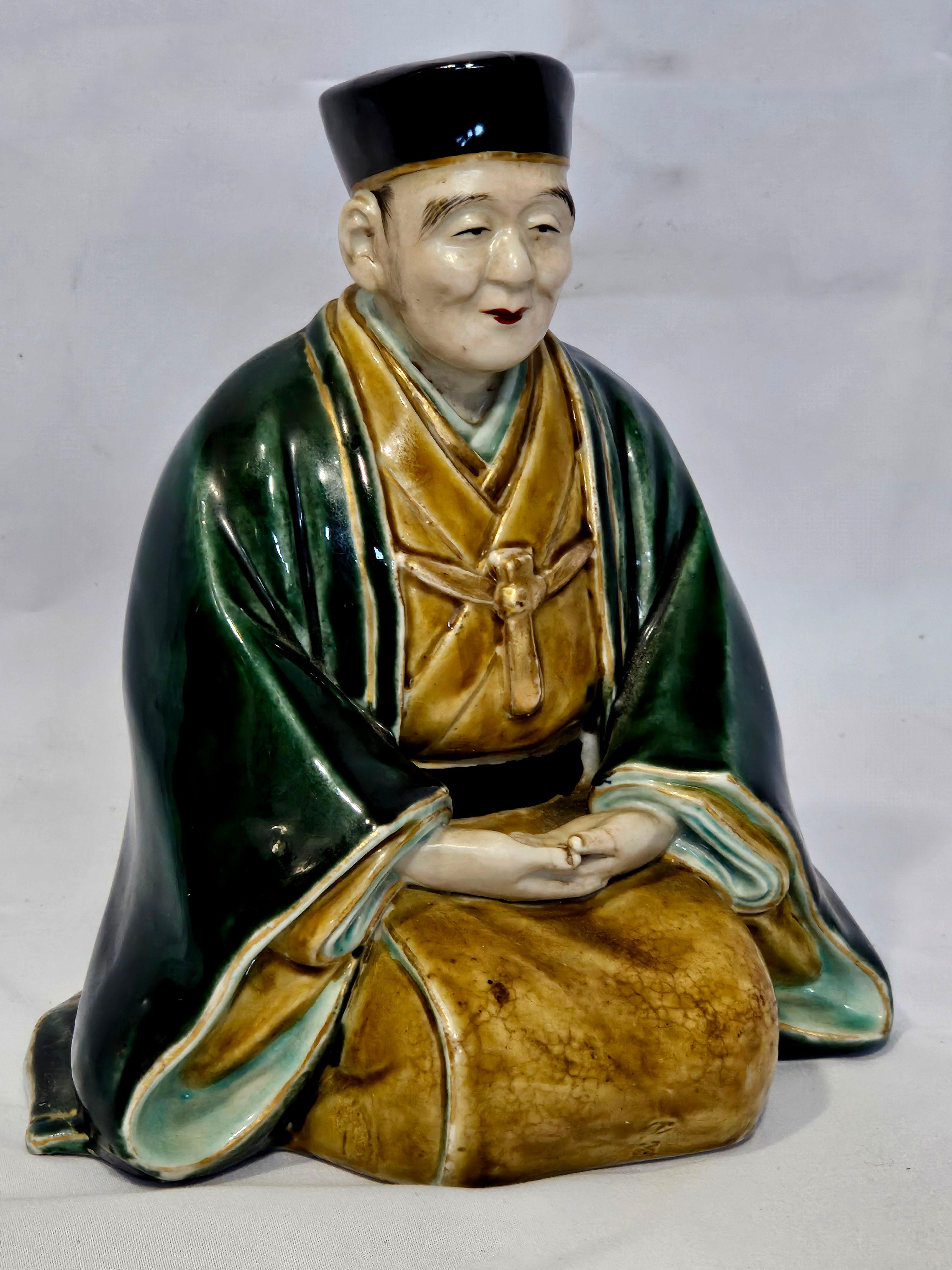 Figura y cuadro de porcelana japonesa kutani, Siglo XIX en venta 7