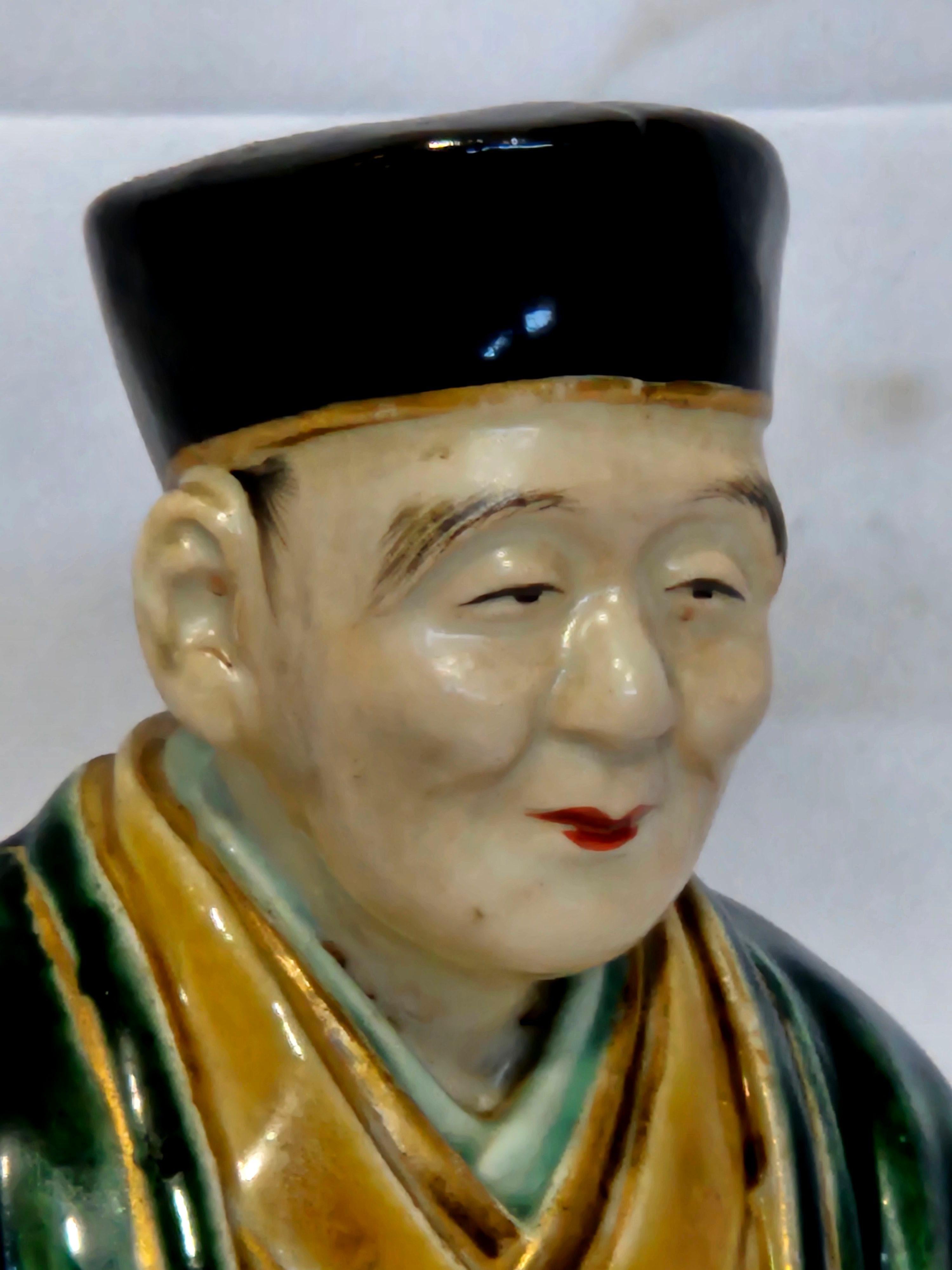 Figura y cuadro de porcelana japonesa kutani, Siglo XIX en venta 8