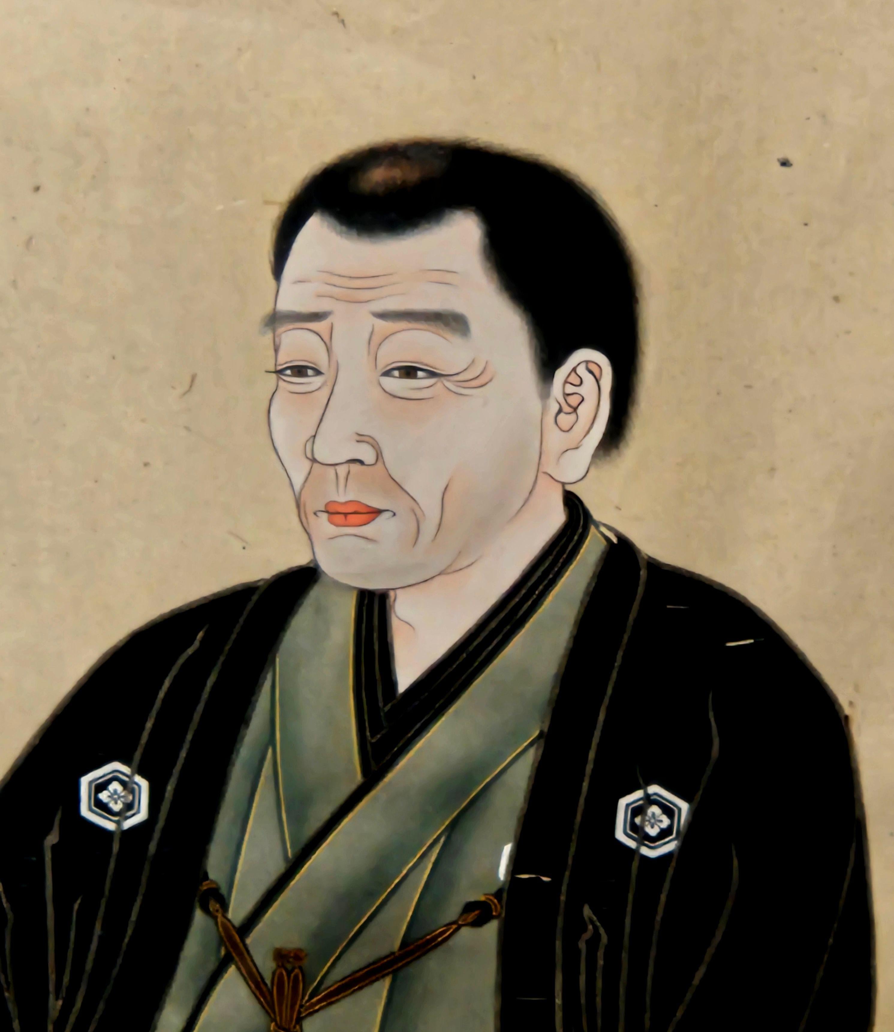 Figura y cuadro de porcelana japonesa kutani, Siglo XIX Pintado a mano en venta