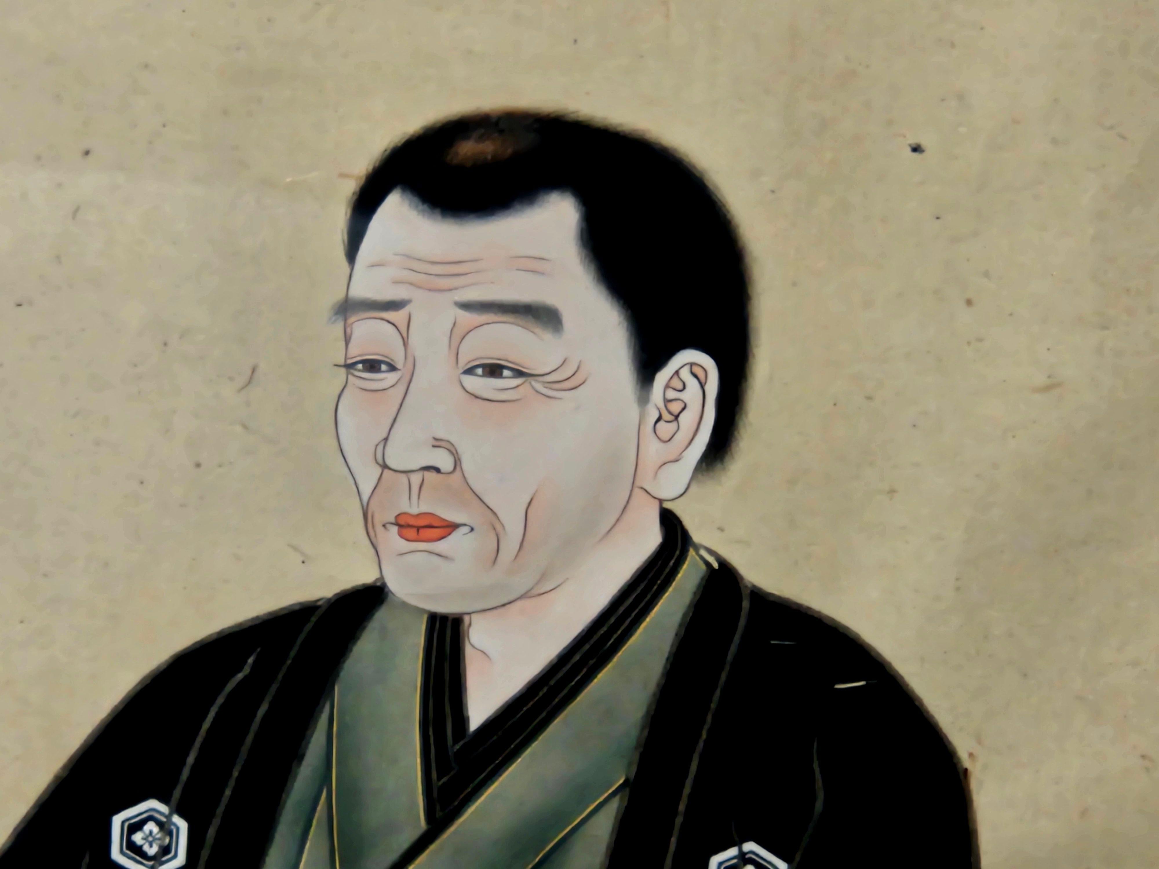 Figura y cuadro de porcelana japonesa kutani, Siglo XIX en Bueno estado para la venta en Norton, MA