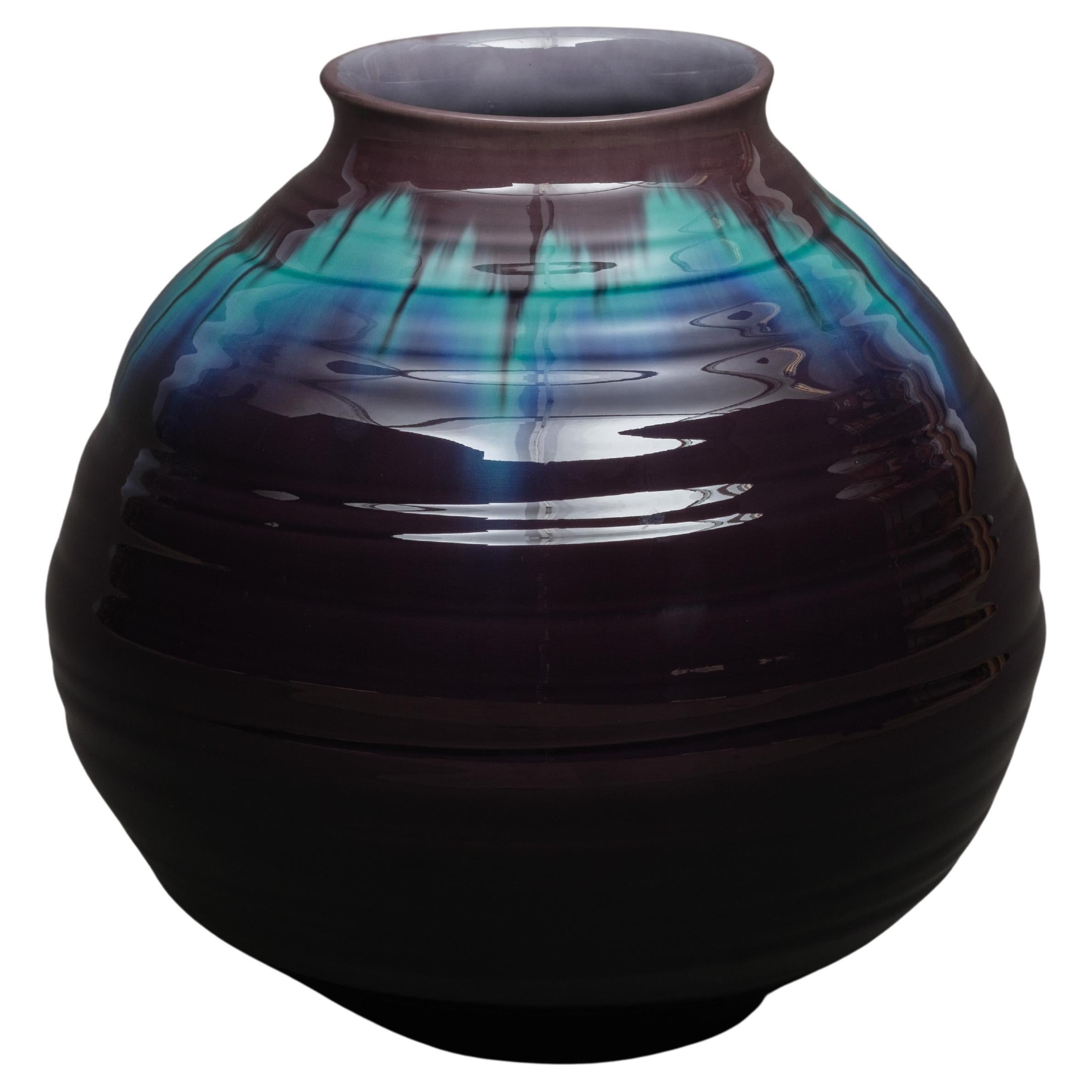 Vase en porcelaine japonaise Kutani-Ware du célèbre Tokuda Yasokichi III 三代徳田八十吉