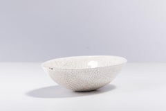 Japanese LAAB Donburi Bowl Raku Ceramic White Crakle