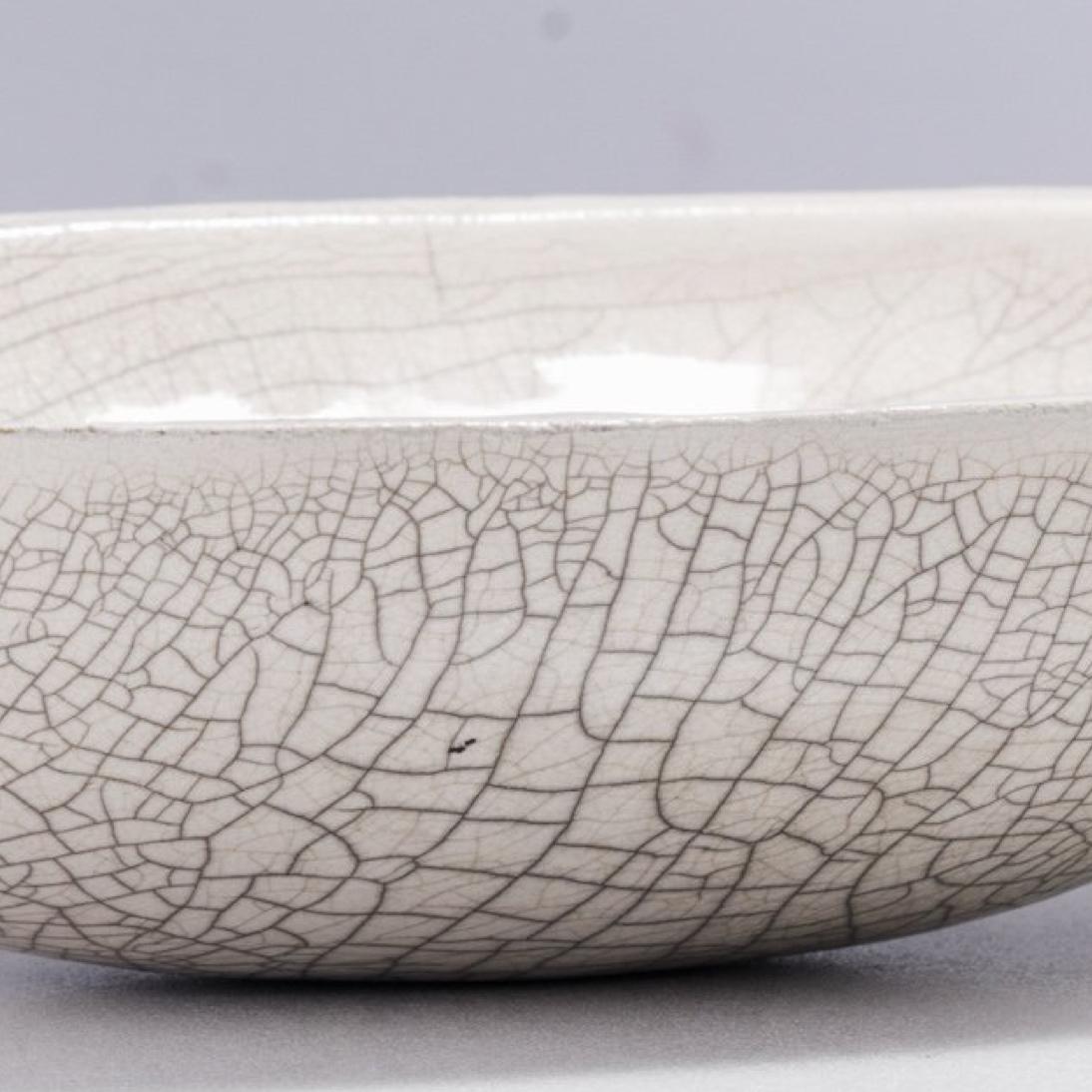 LAAB Donburi-Schale Raku aus Keramik mit weißem Kragen (Italienisch) im Angebot