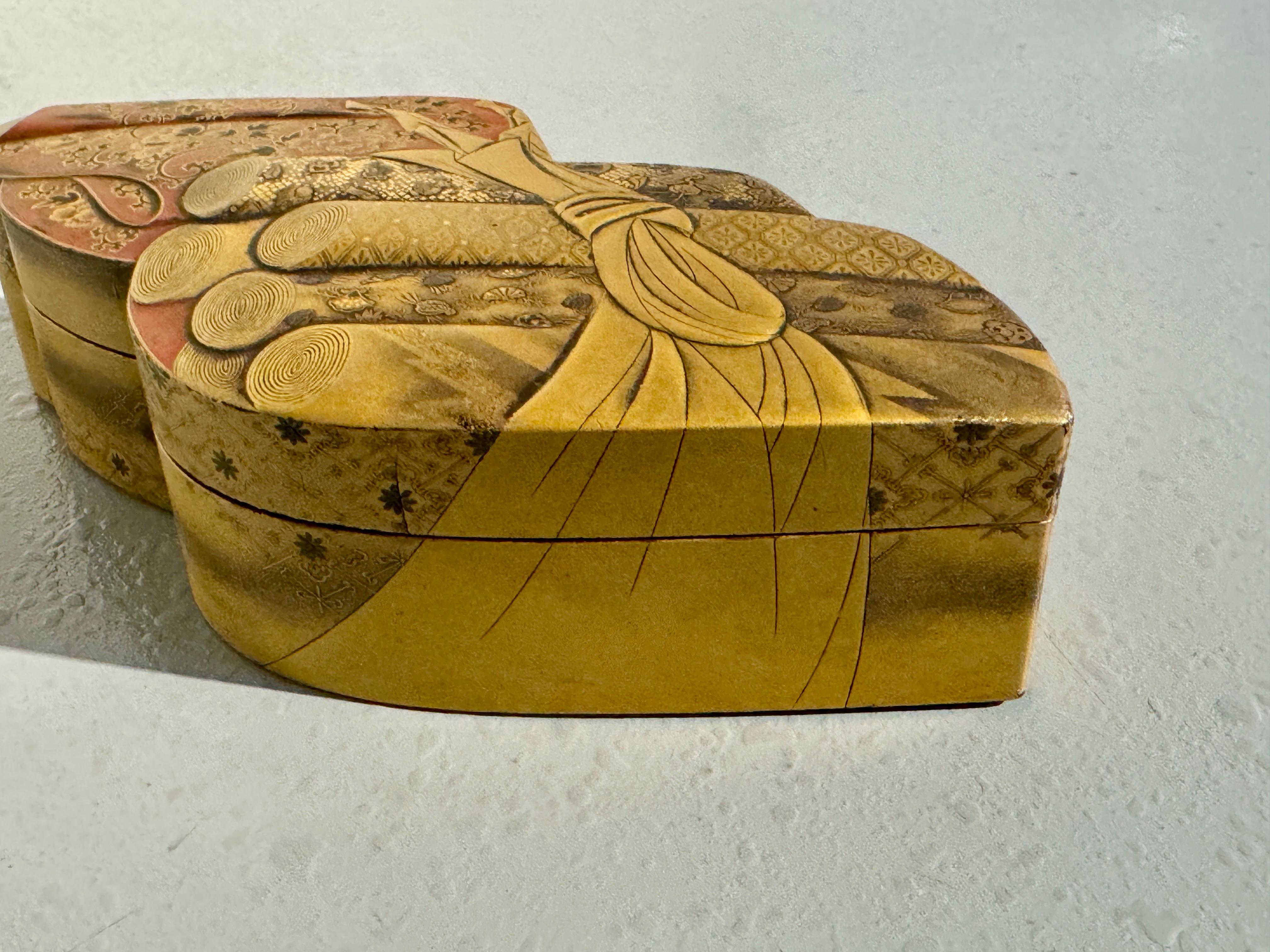 Japanese Lacquer Accessories Box, Tebako, Brocade Design, Meiji Period, Japan For Sale 1