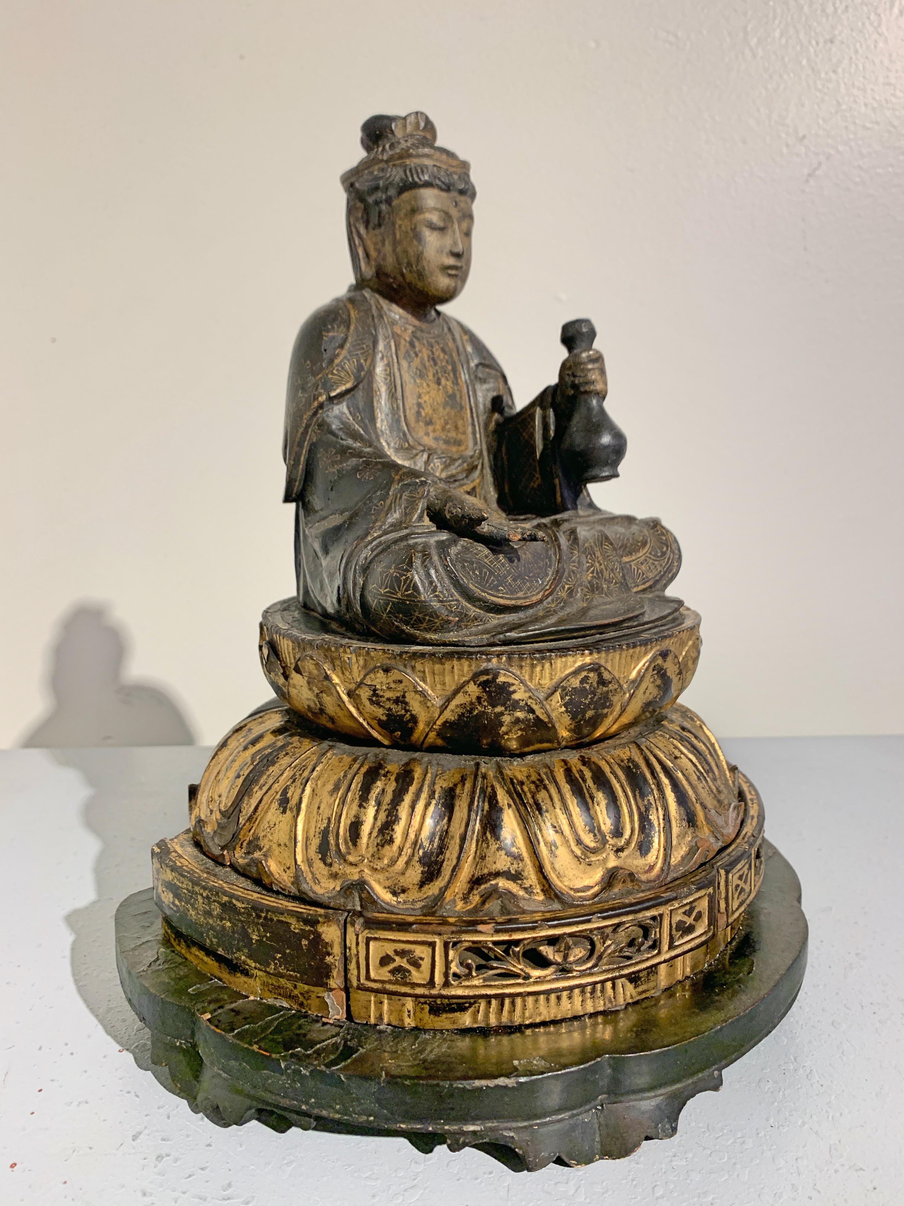 19th Century Japanese Lacquer and Giltwood Kannon, Edo Period, Japan
