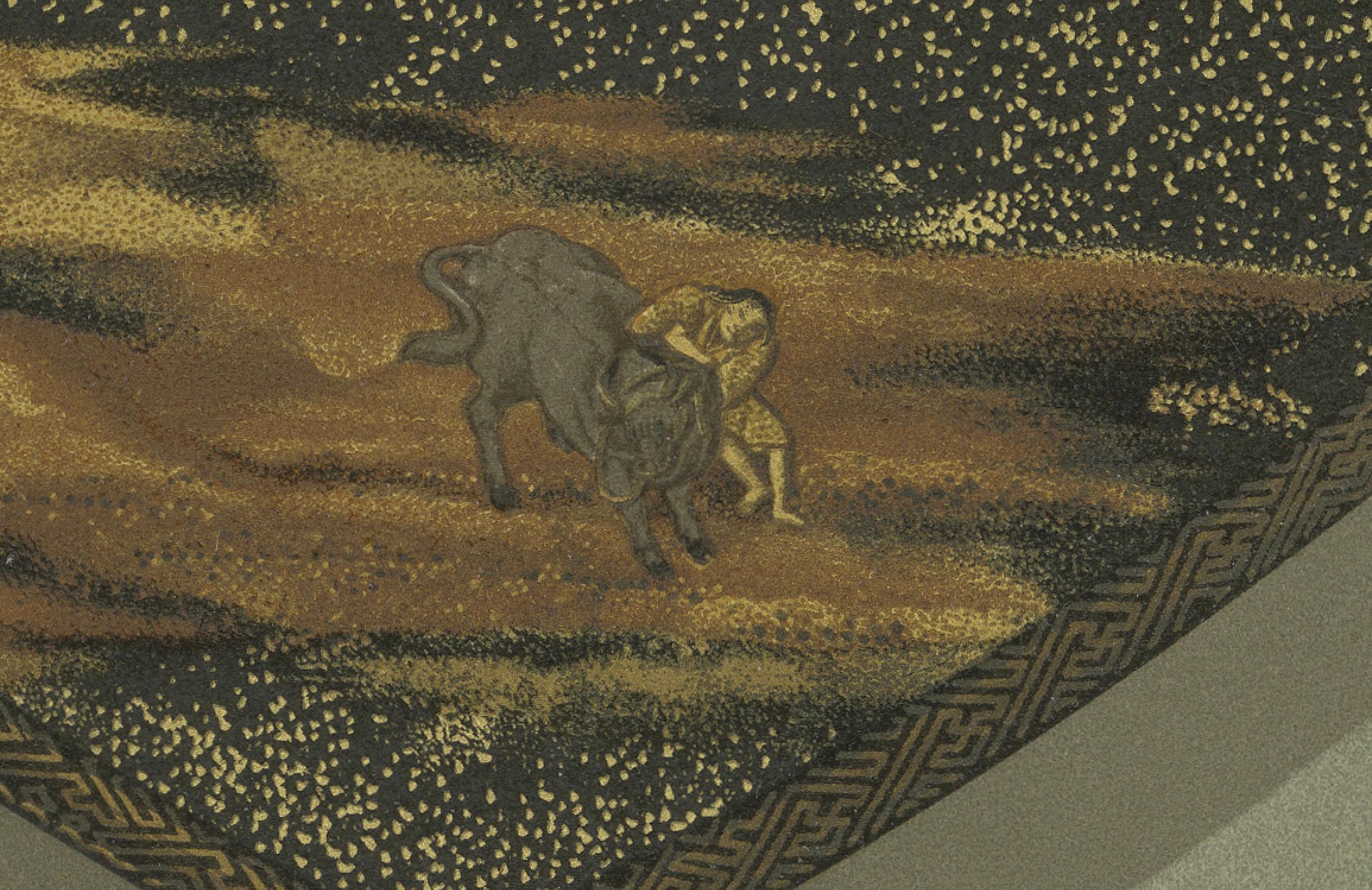 Fin du XIXe siècle Boîtes japonaises en laque et en marqueterie : Lithographie ancienne, années 1880 en vente