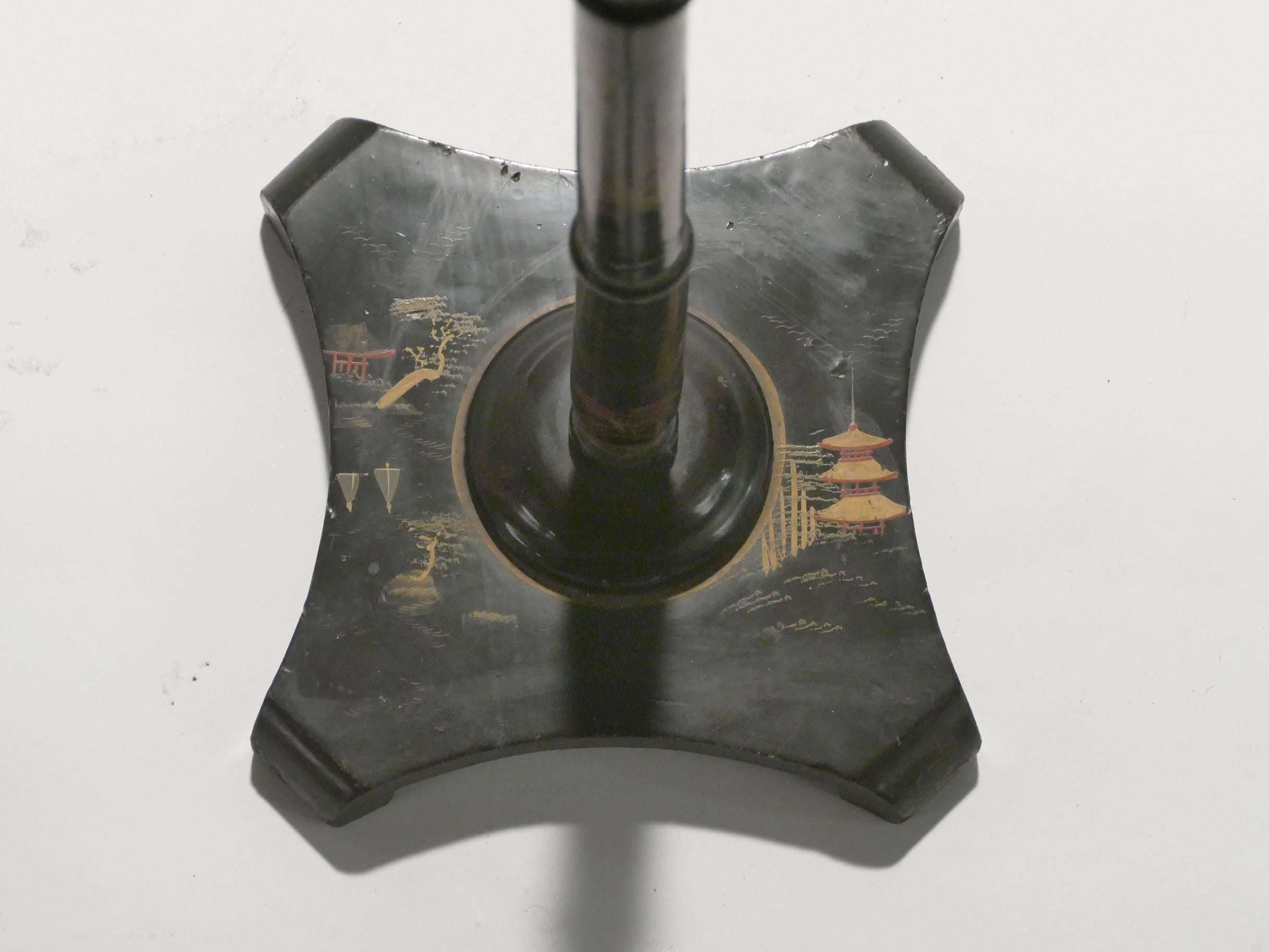 Japanese Lacquer Ashtray Stand, 1960s 1