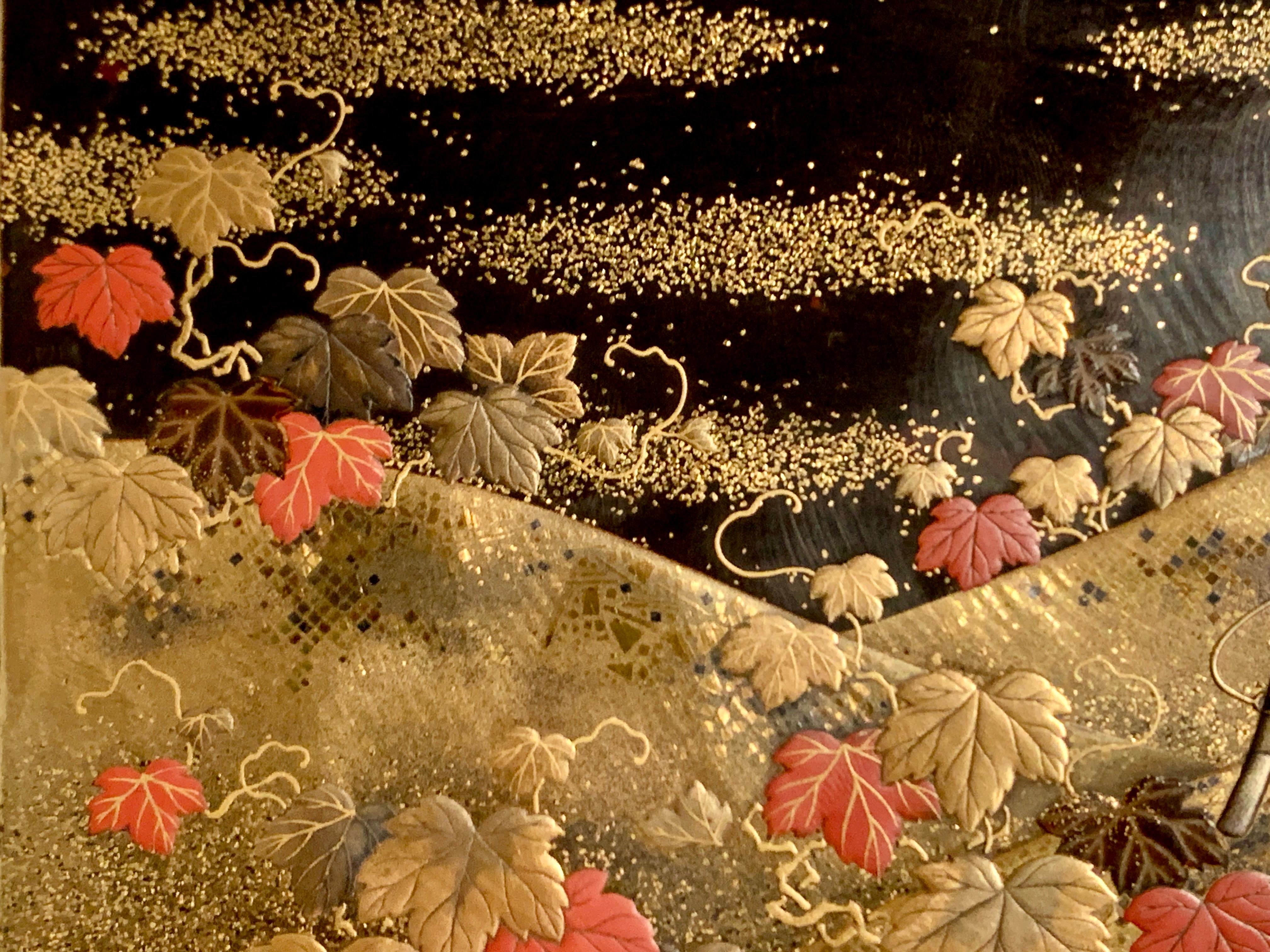 Japanische Lackschachtel, Kobako, „Der Efeuweg“, Edo-Periode, 19. Jahrhundert im Angebot 8