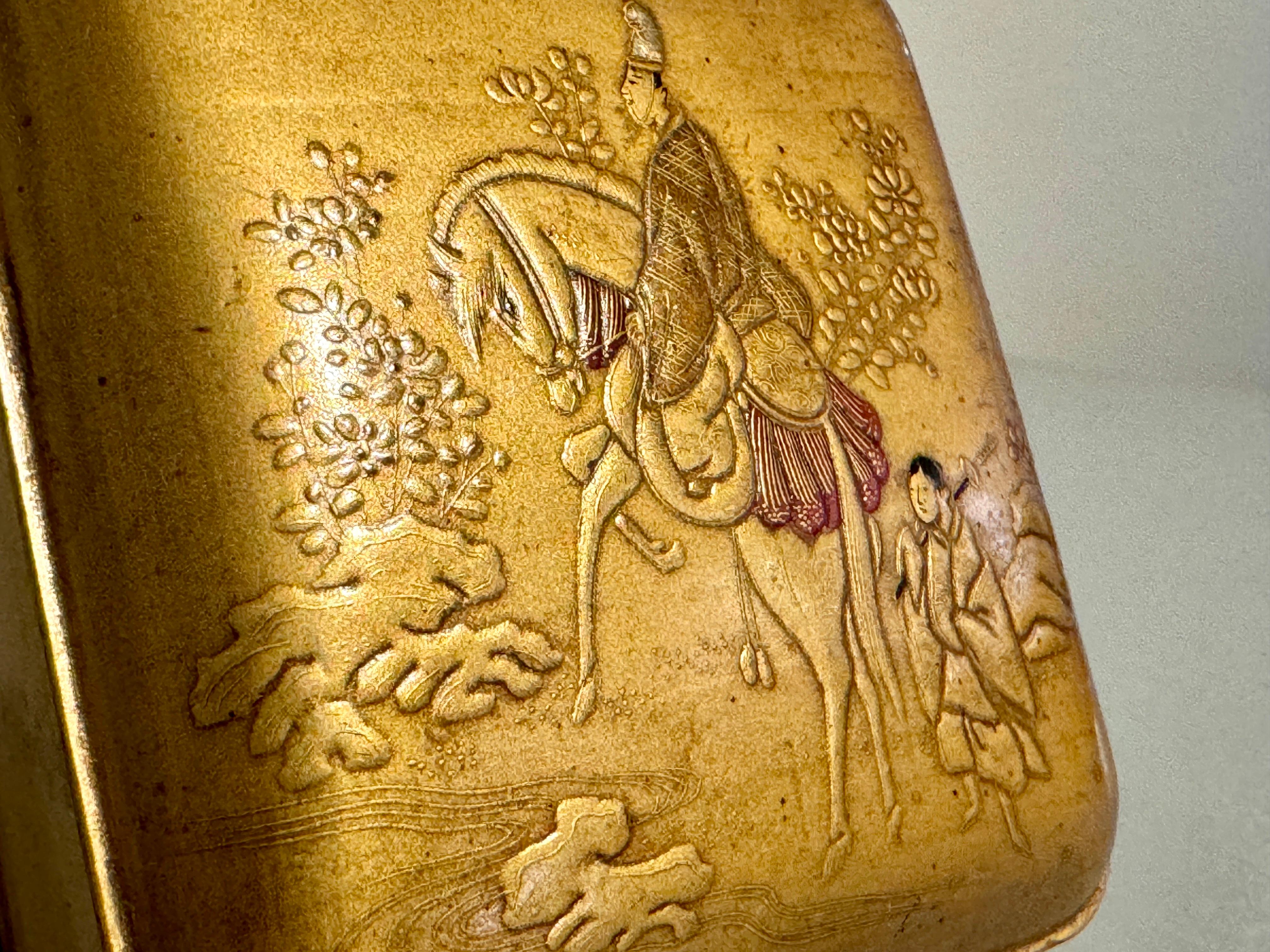 Japanese Lacquer Box, Kogo, Tale of Genji, Edo Period, early 19th century, Japan For Sale 1