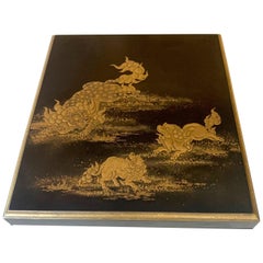 Used Japanese Lacquer Box with Fine Maki-e Decoration Meiji Period