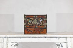 Japanese Lacquer Box with Mother-of-Pearl Inlay and Parquetry Drawers