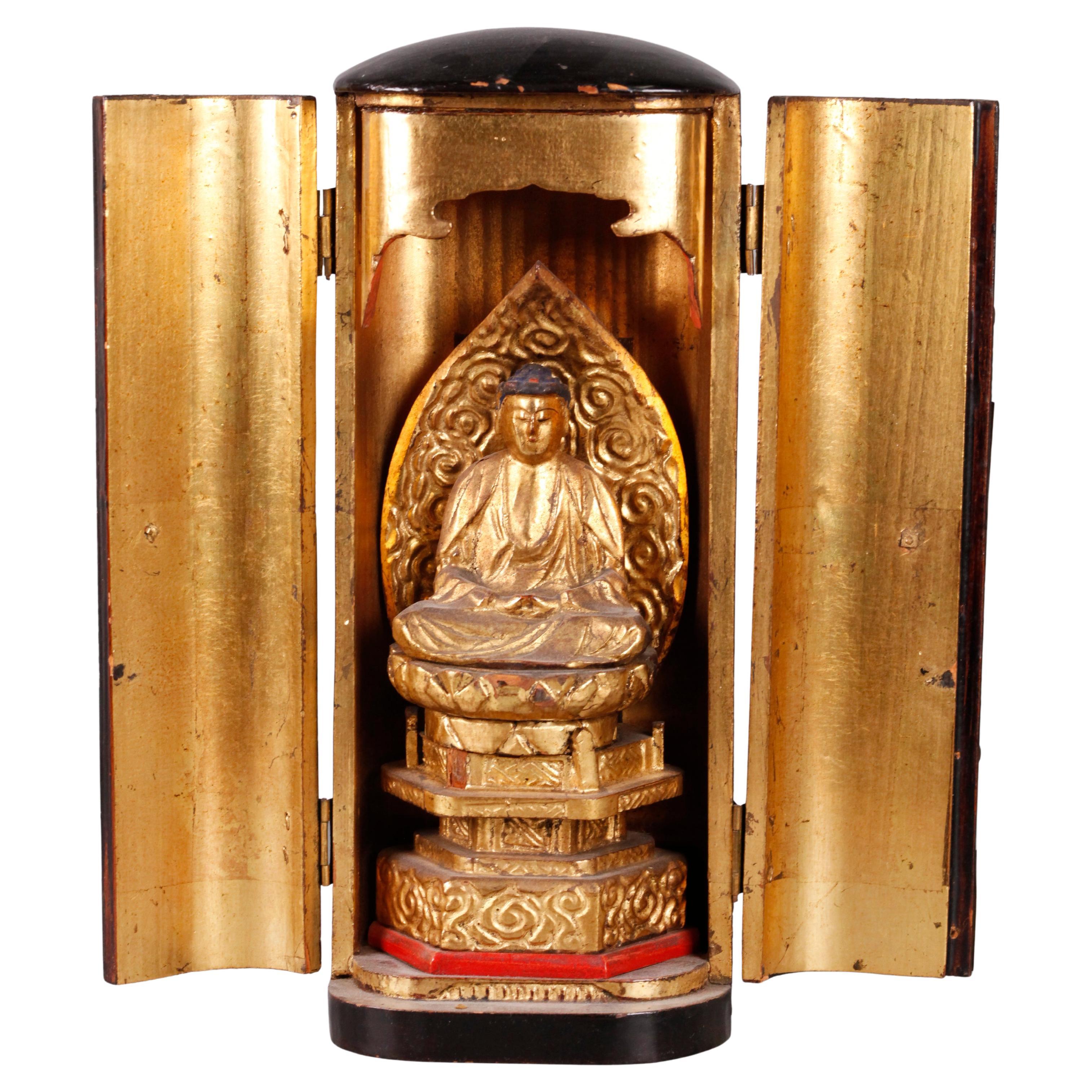 Japanese Lacquer Buddha w/ Shrine, 19th c.
