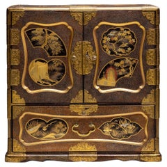 Antique Japanese lacquer cabinet, Meiji period, circa 1900