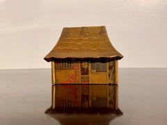 Japanese Lacquer House Shaped Incense Box, Kogo, Meiji Period, Japan