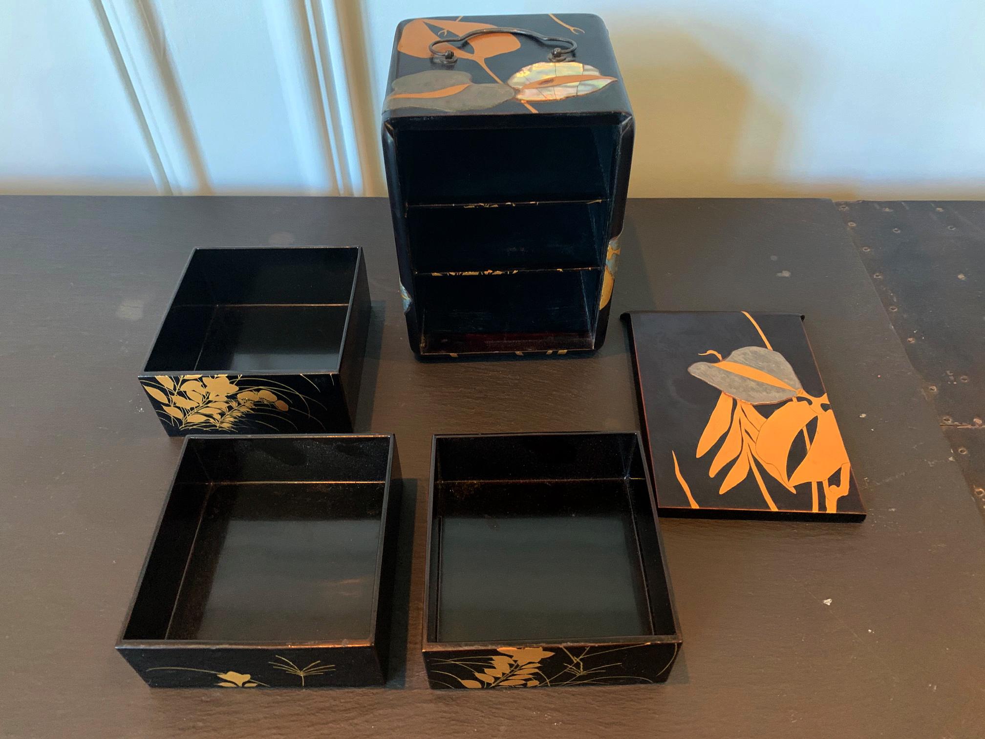 Japanese Lacquer Jewelry Box Rinpa School Meiji Period 6
