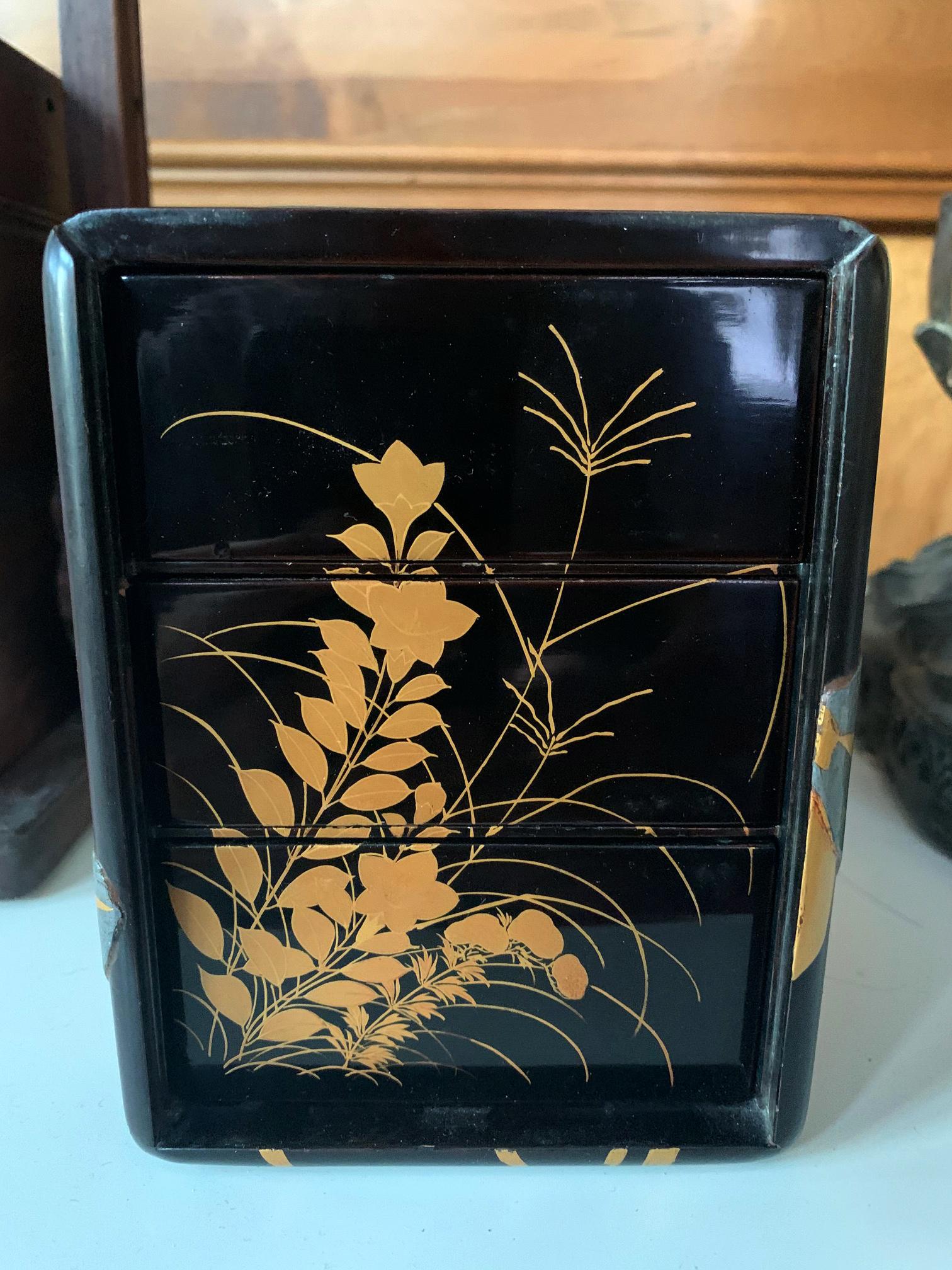 Japanese Lacquer Jewelry Box Rinpa School Meiji Period 7