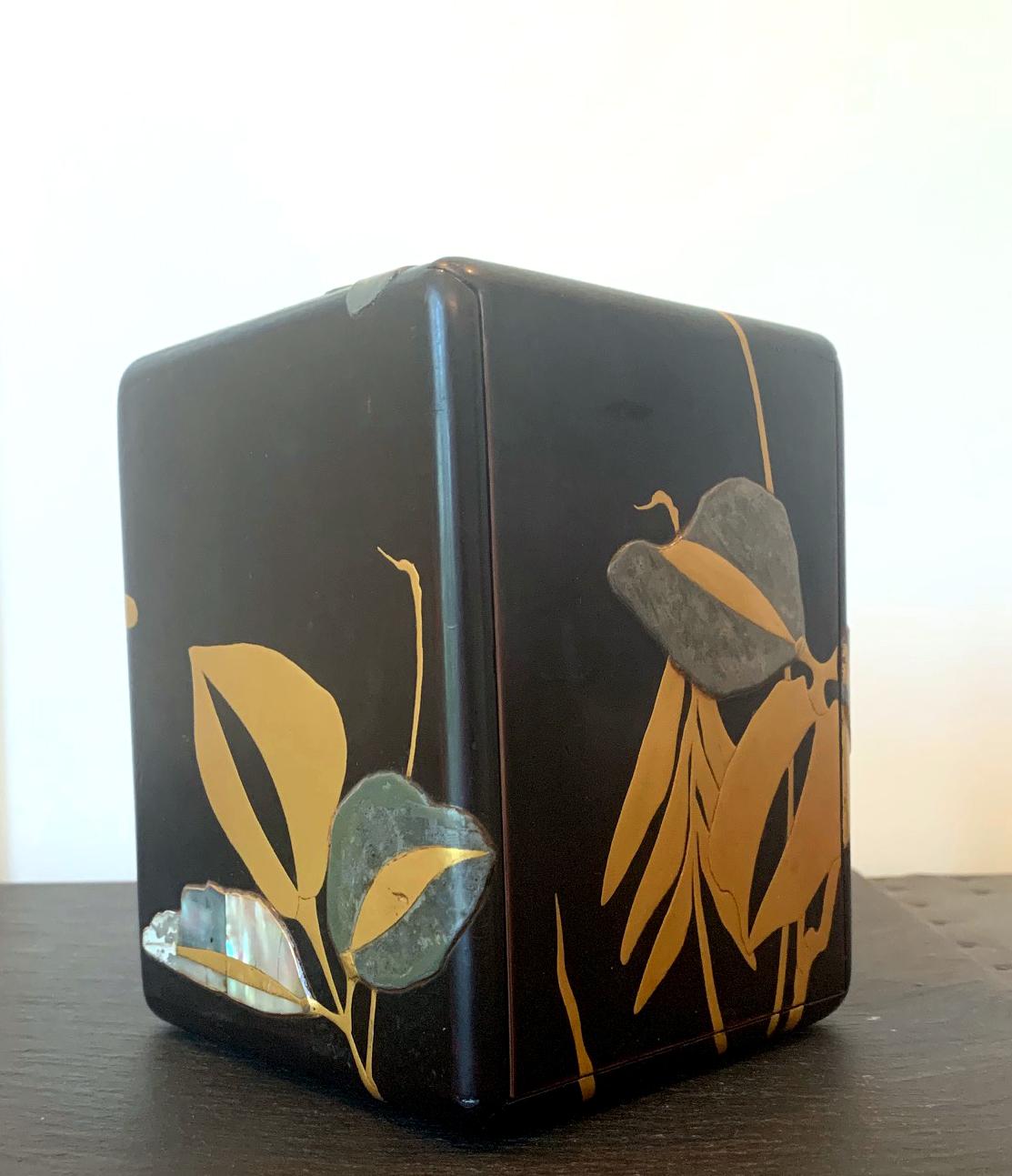 Japanese Lacquer Jewelry Box Rinpa School Meiji Period 1