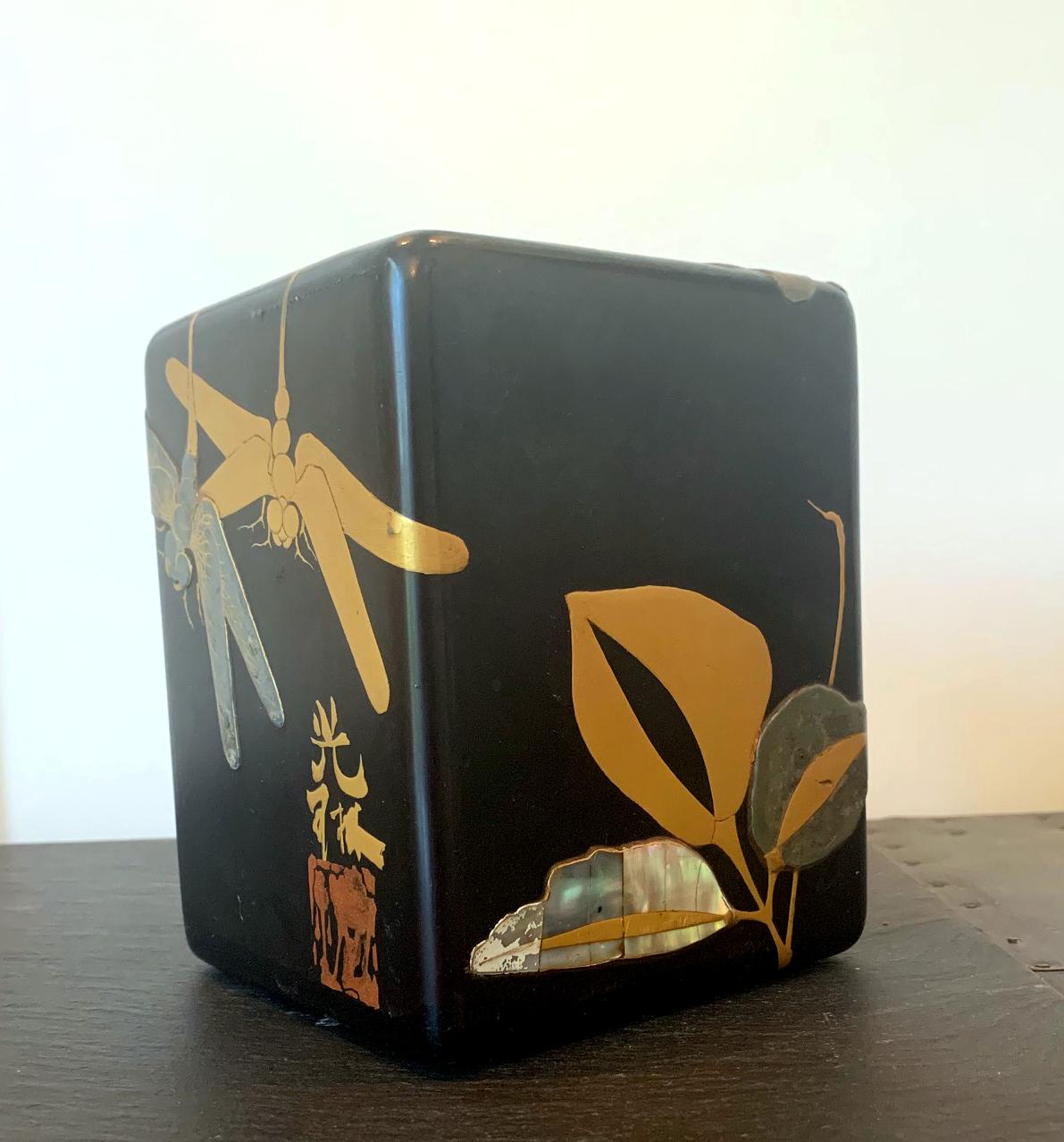Japanese Lacquer Jewelry Box Rinpa School Meiji Period 2