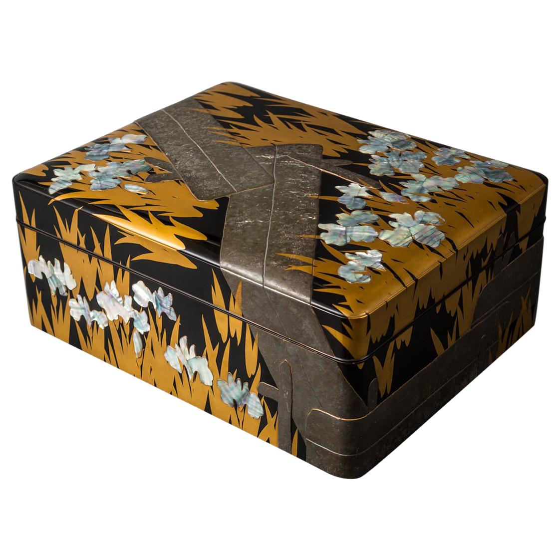 Japanese Lacquer Letter Box, Korin Style Subject