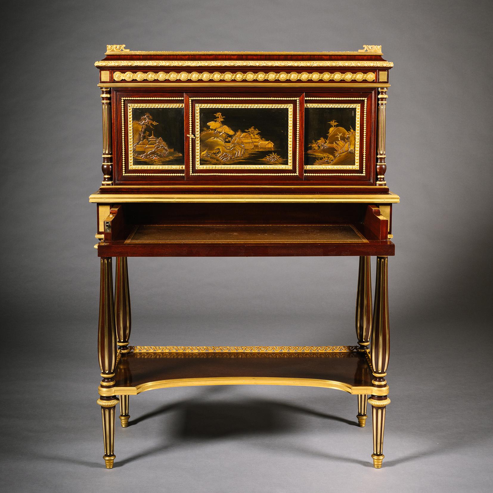 Bonheur du Jour montado en laca japonesa, de Henry Dasson Francés en venta