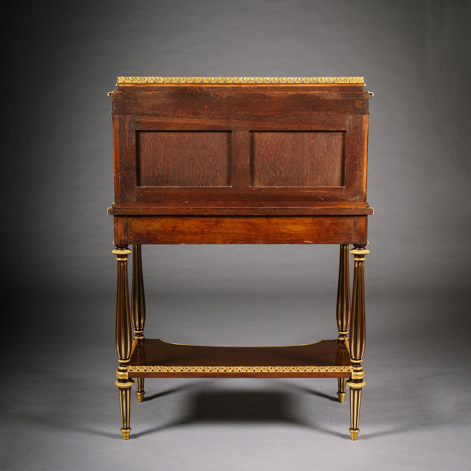 Bonheur du Jour montado en laca japonesa, de Henry Dasson en Bueno estado para la venta en Brighton, West Sussex
