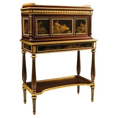 Japanese Lacquer Mounted Bonheur du Jour, By Henry Dasson