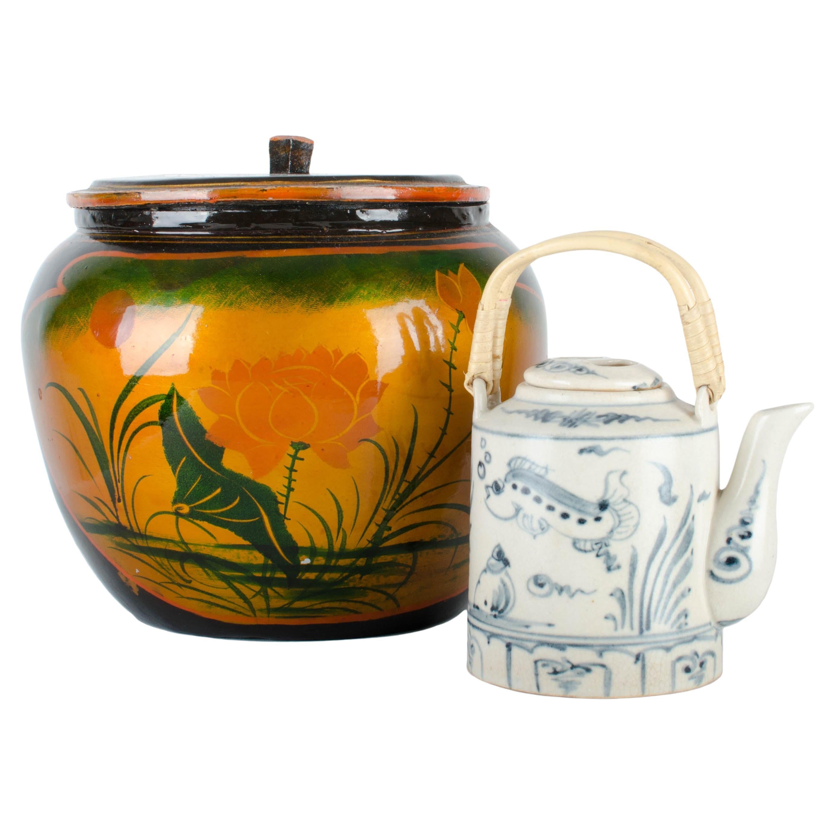 Japanese Lacquer Padded Teapot Caddy