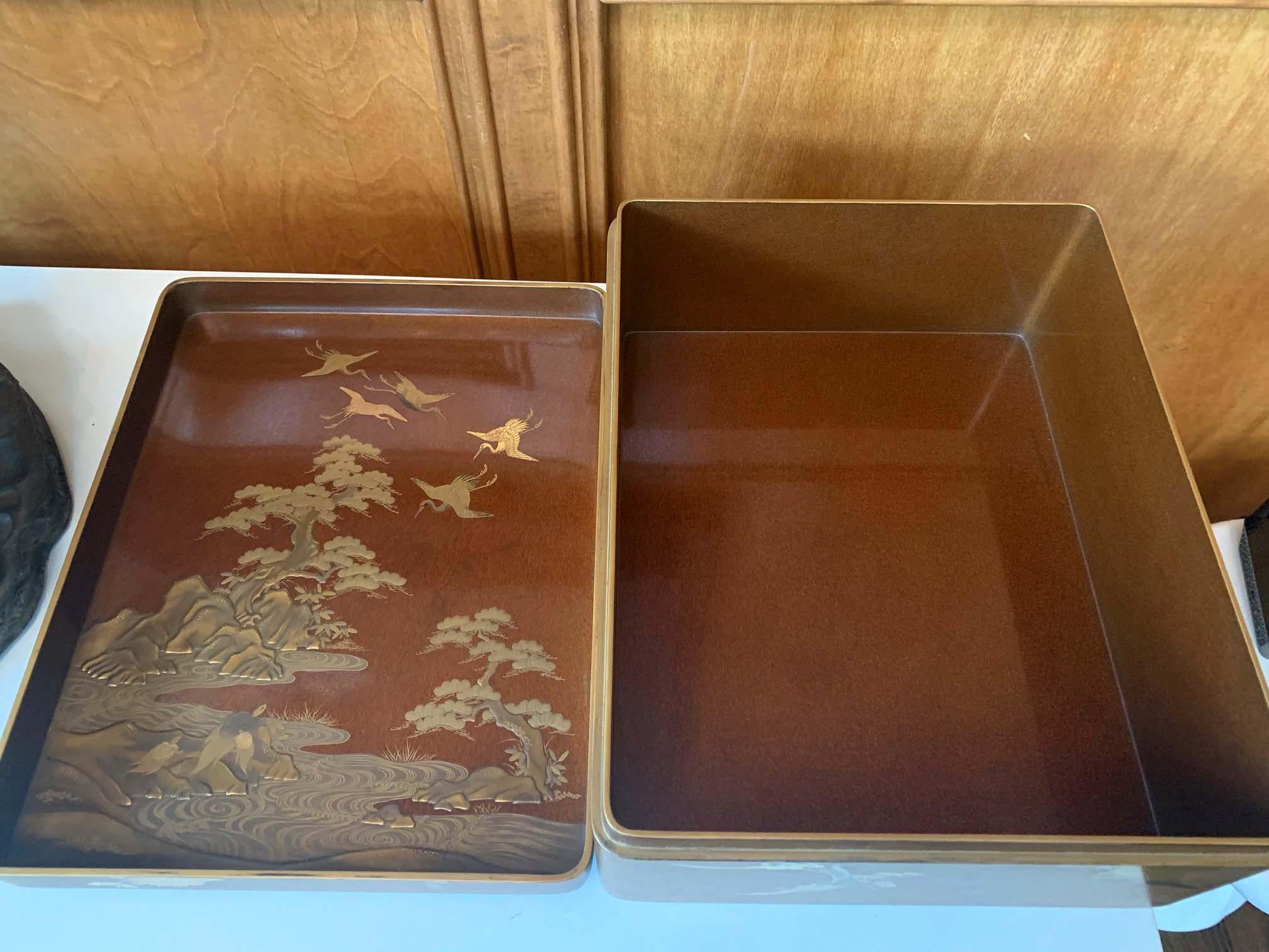 Japanese Lacquer Ryoshibako Document Box Meiji Period In Good Condition For Sale In Atlanta, GA